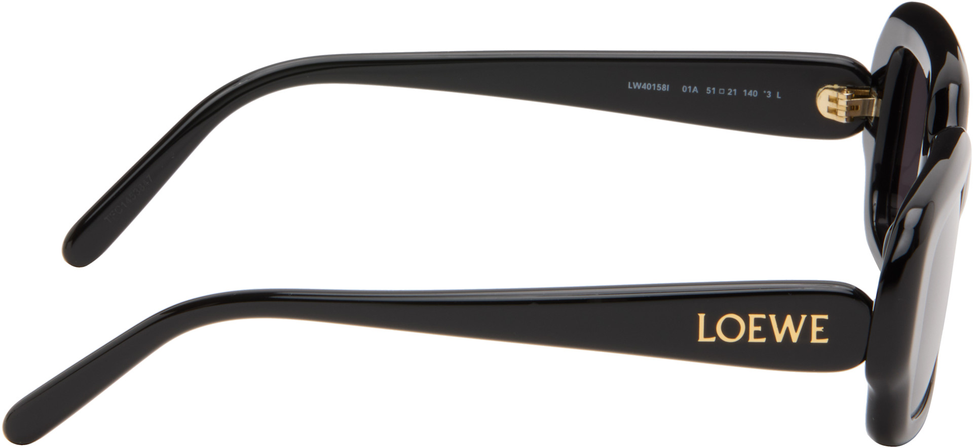 LOEWE - Black Rectangular Slim Sunglasses