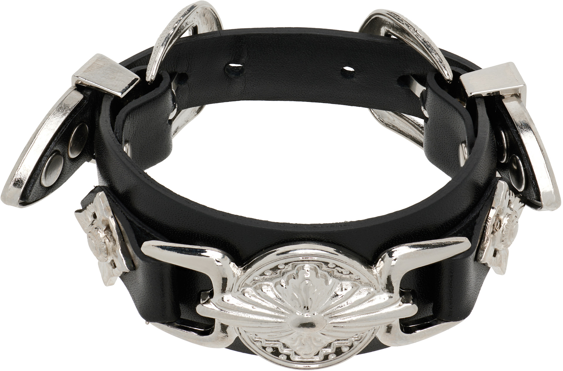 Toga Virilis: Double Buckle Concho Bangle Bracelet | SSENSE