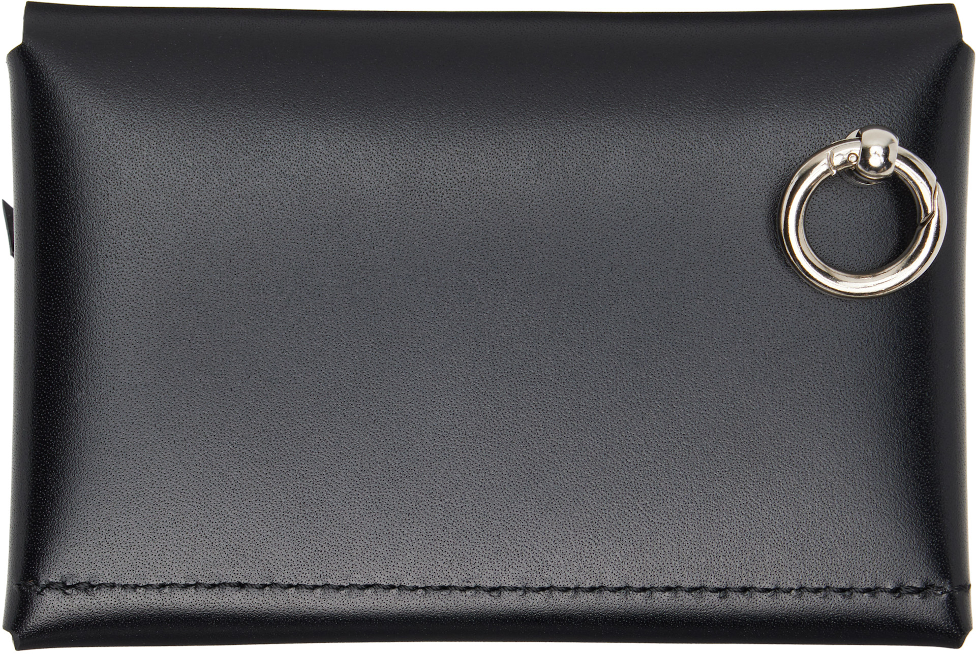 TOGA VIRILIS メタルレザーウォレット Toga Virilis: Black Ring Metal Card Holder | SSENSE