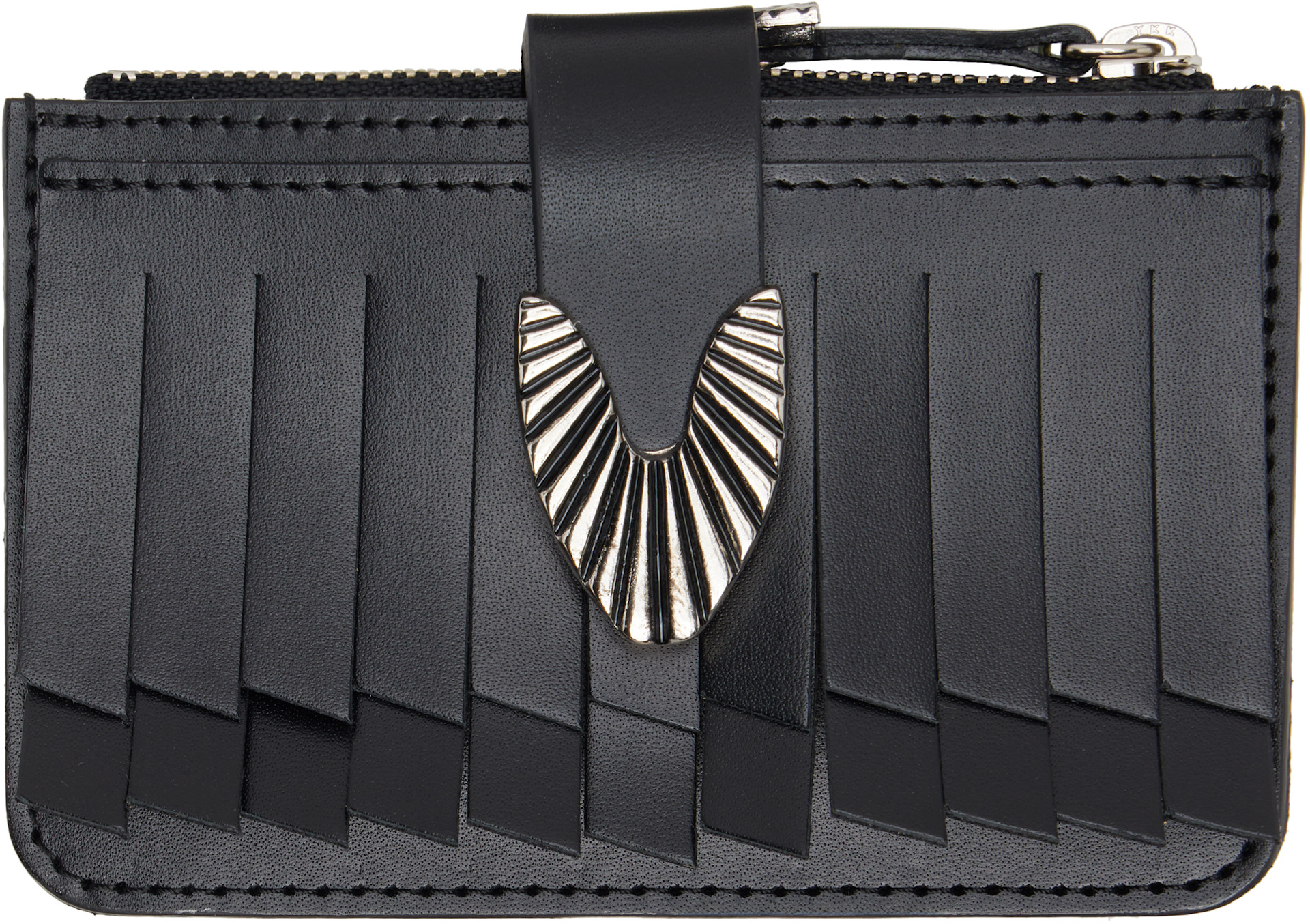 Toga Virilis: Black Fringe Small Wallet | SSENSE