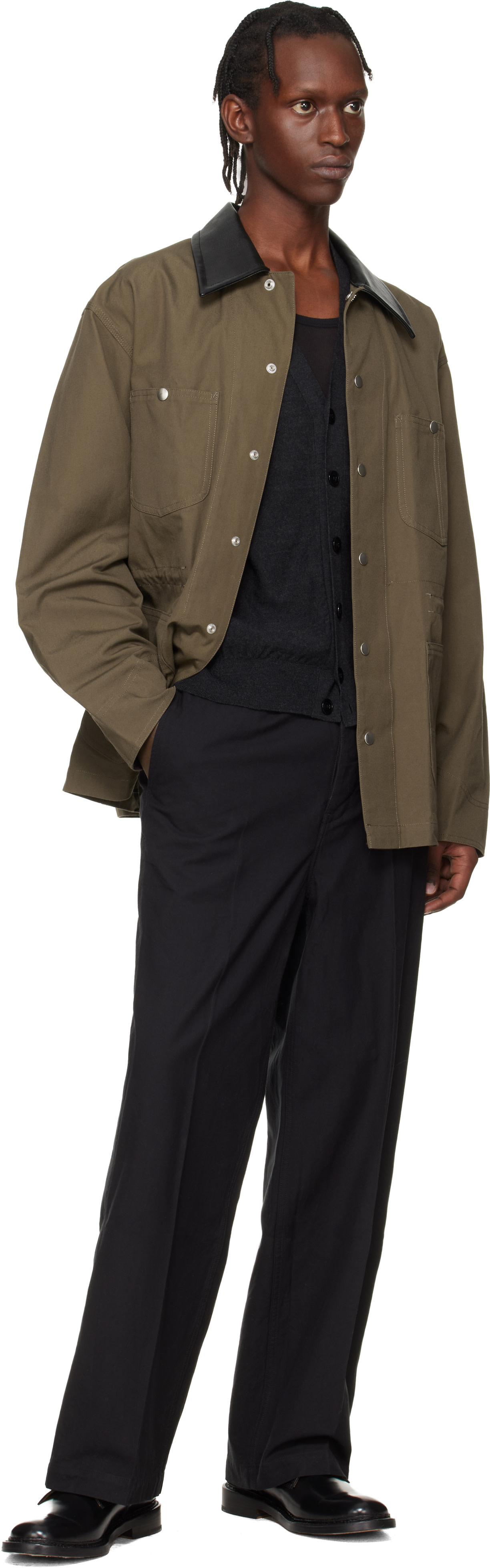 Toga Virilis: Khaki Canvas Jacket | SSENSE