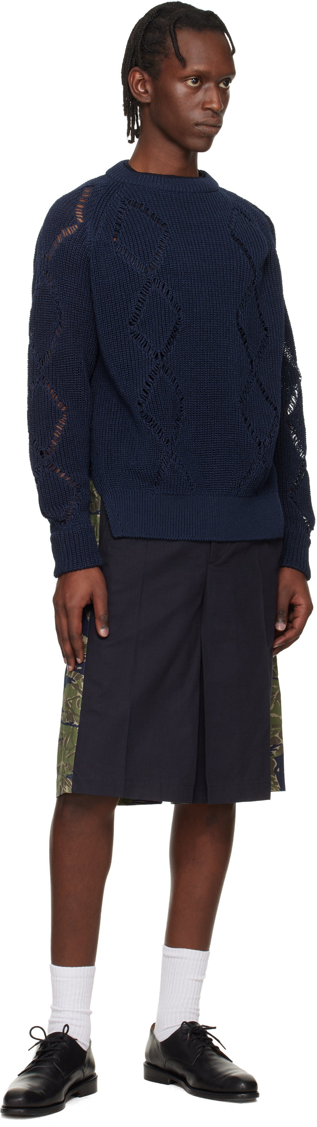 Toga Virilis: Navy Motif Knit Pullover Sweater | SSENSE