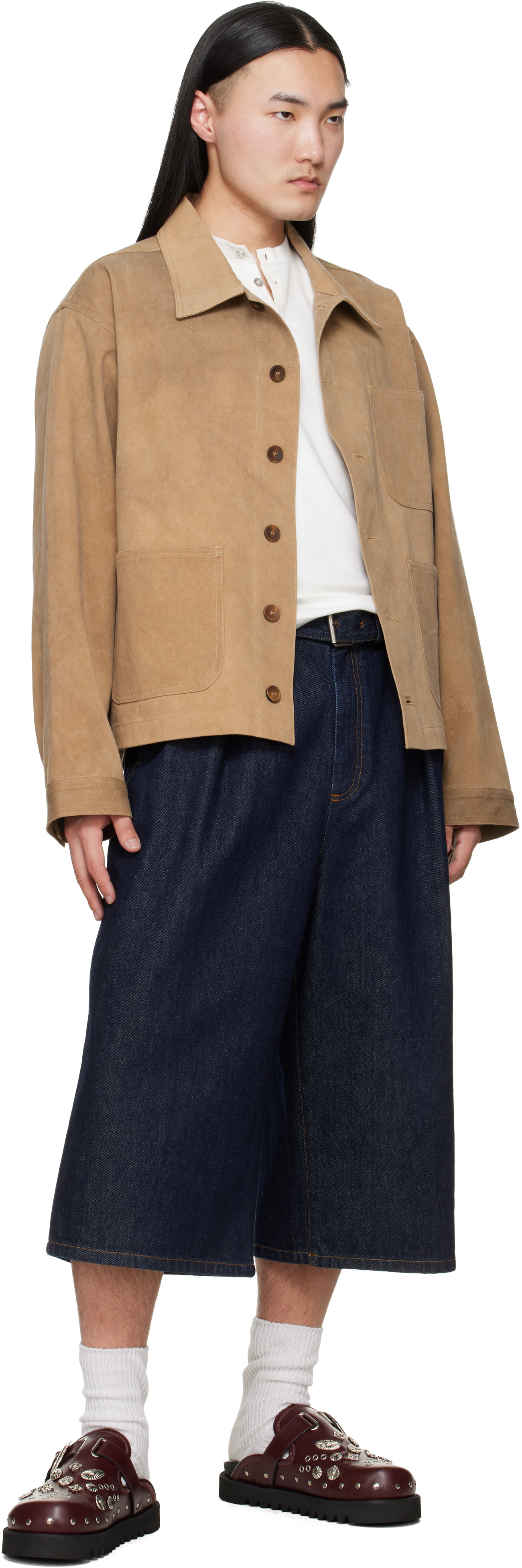 Toga Virilis: SSENSE限定 バーガンディ アイレット メタル サボ