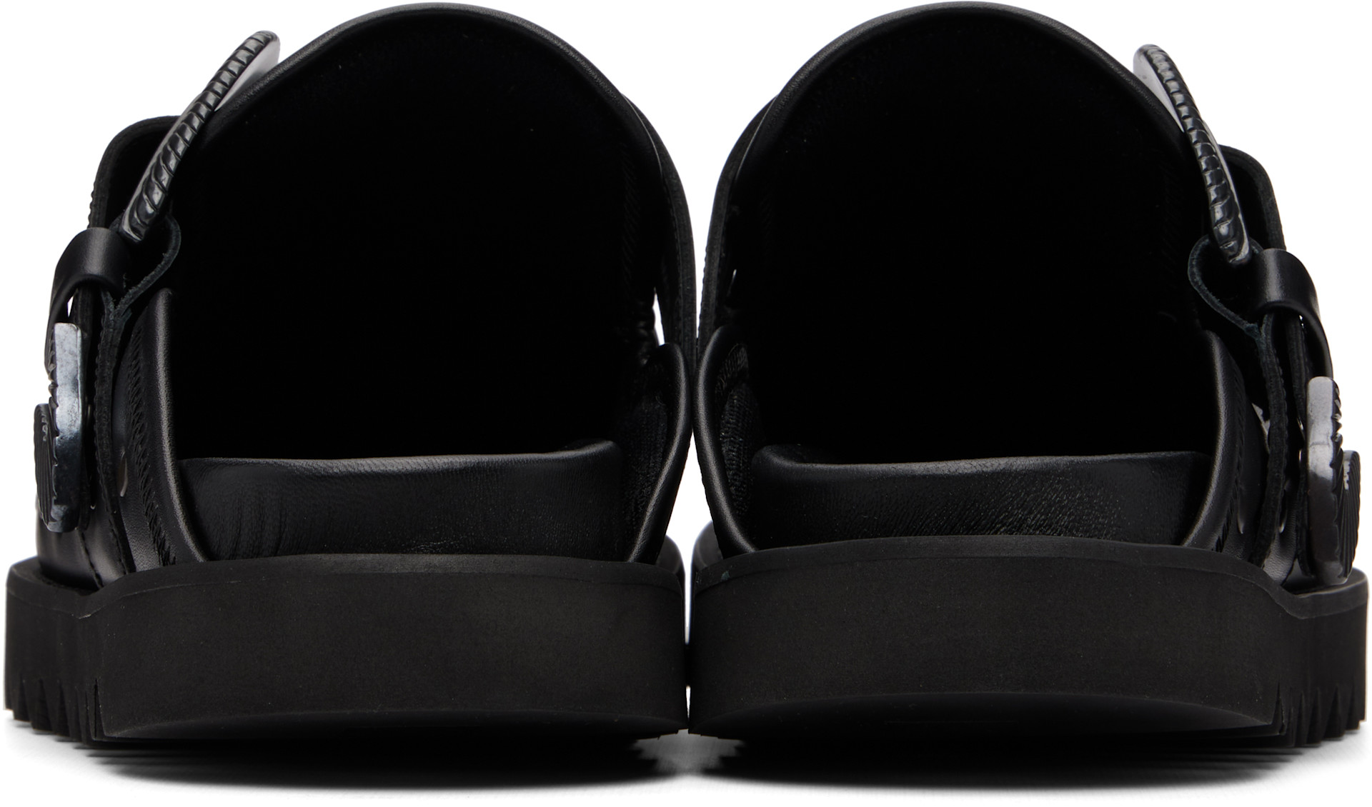 Toga Virilis: SSENSE Exclusive Black Eyelet Metal Sabot Slip-on