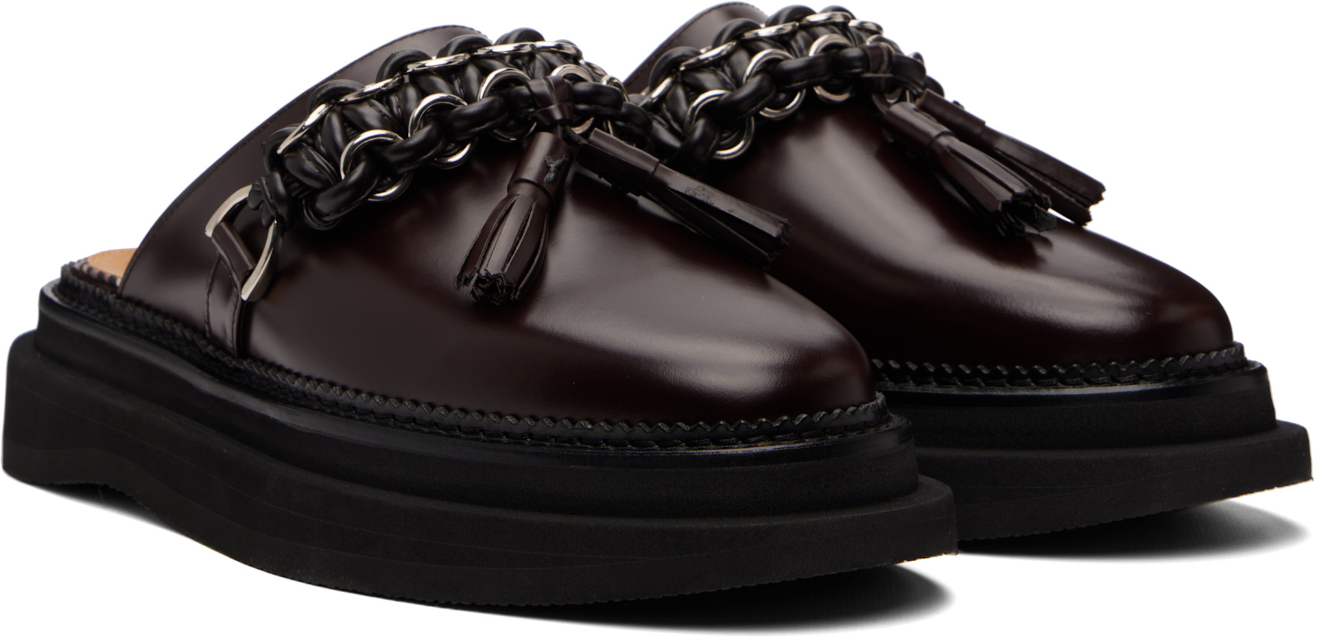 TOGA VIRILIS ローファー ブラウン Toga Virilis: Brown Hard Leather Slip-on Loafers | SSENSE