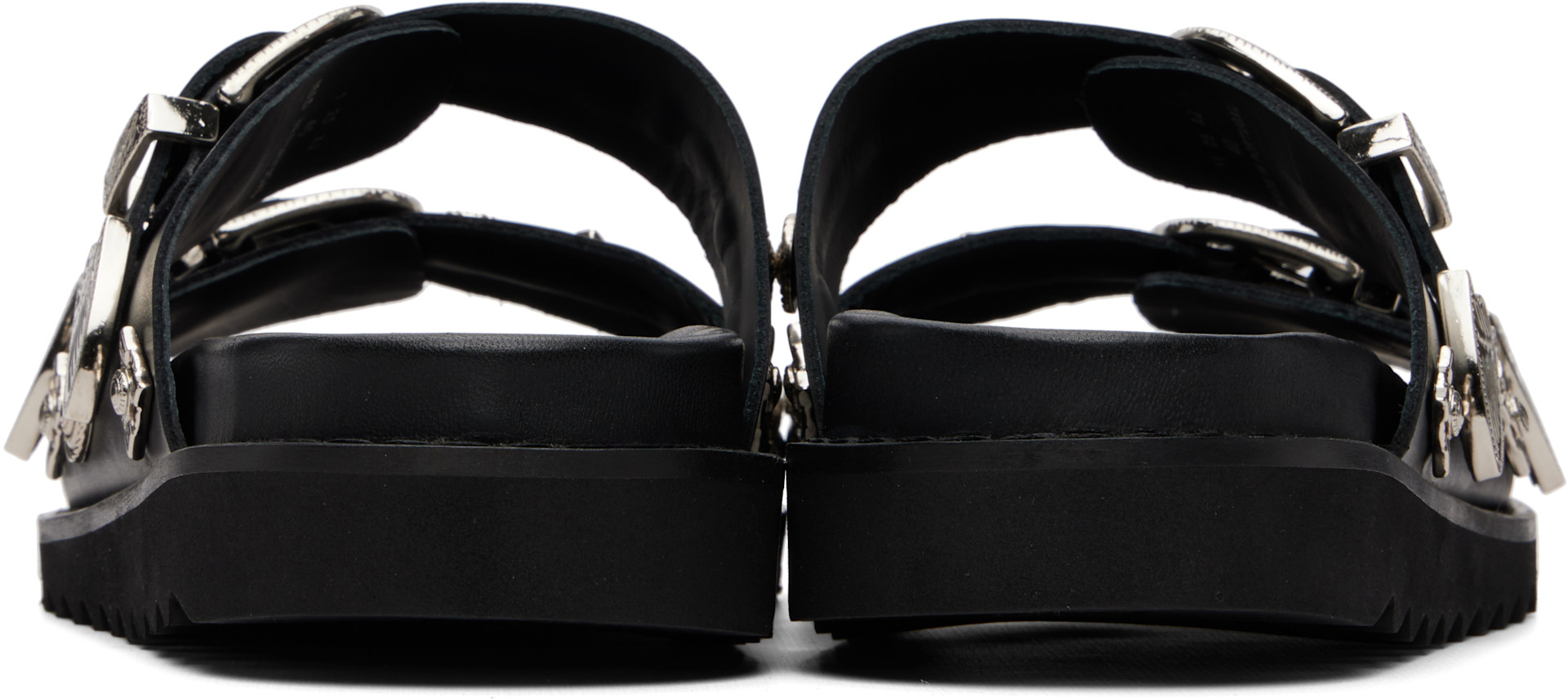 Toga Virilis: Black Buckle Sandals | SSENSE