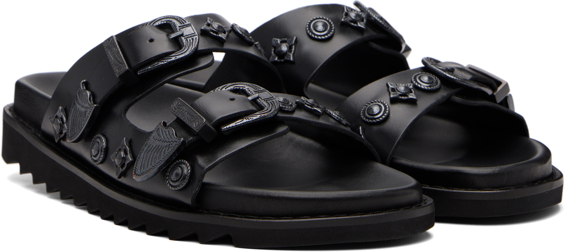 Toga Virilis: SSENSE Exclusive Black Buckle Sandals | SSENSE