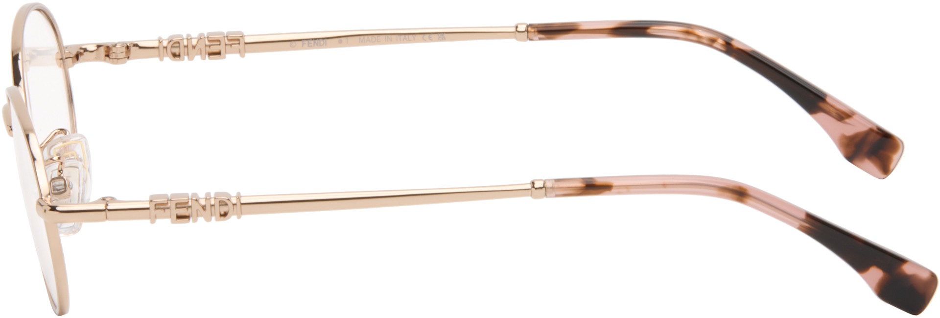 Fendi - Lunettes dorées à logos Fendigraphy