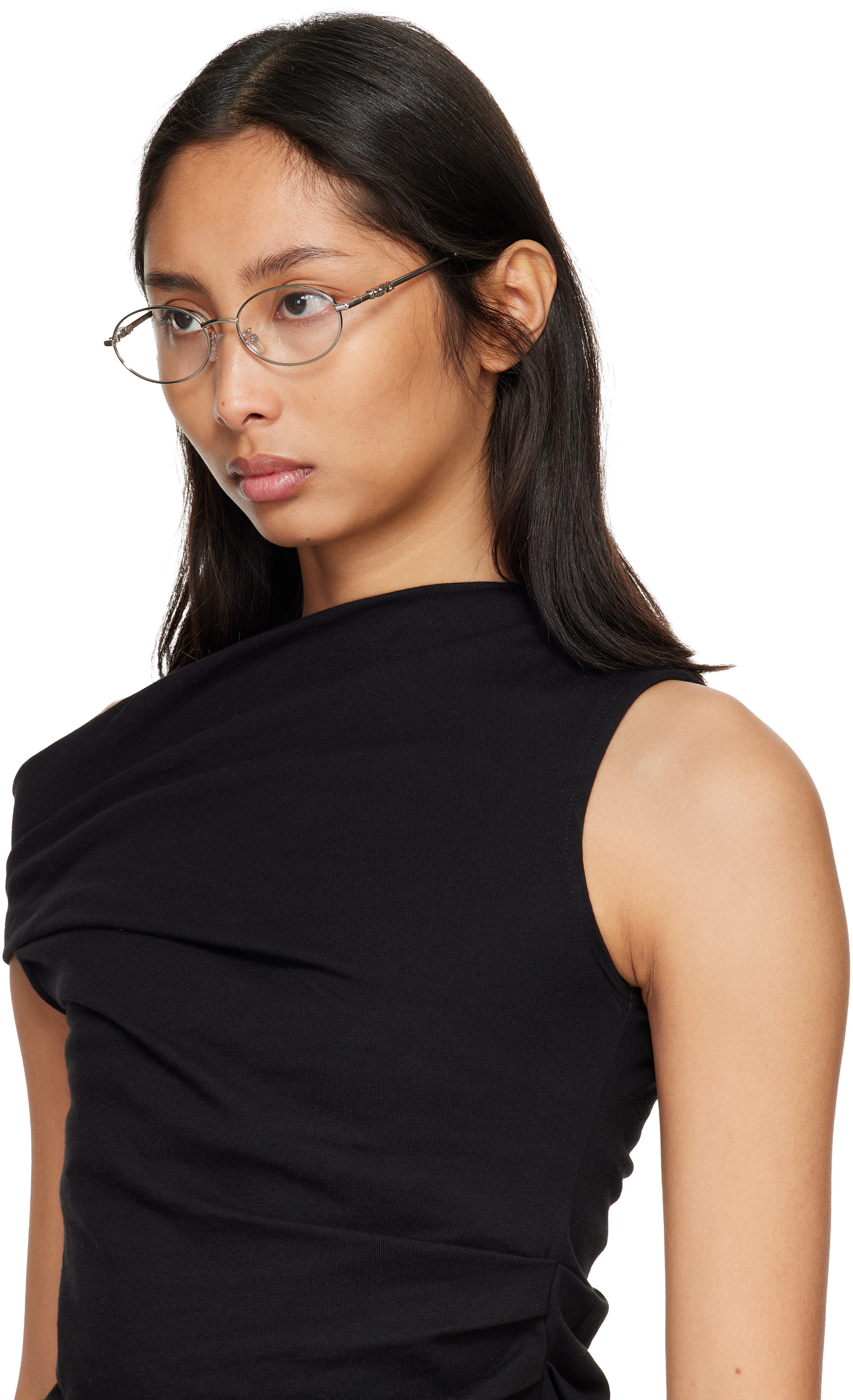 Fendi - Lunettes argentées à logos Fendigraphy