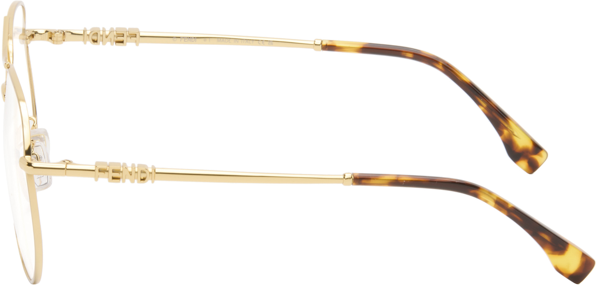 Fendi: Gold Fendigraphy Glasses | SSENSE