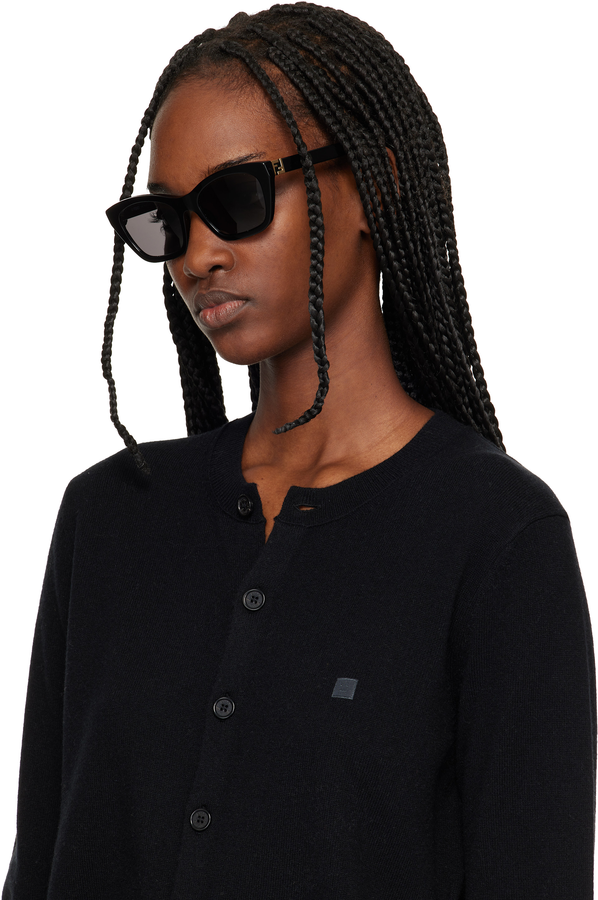 Fendi - Lunettes de soleil noires à logos