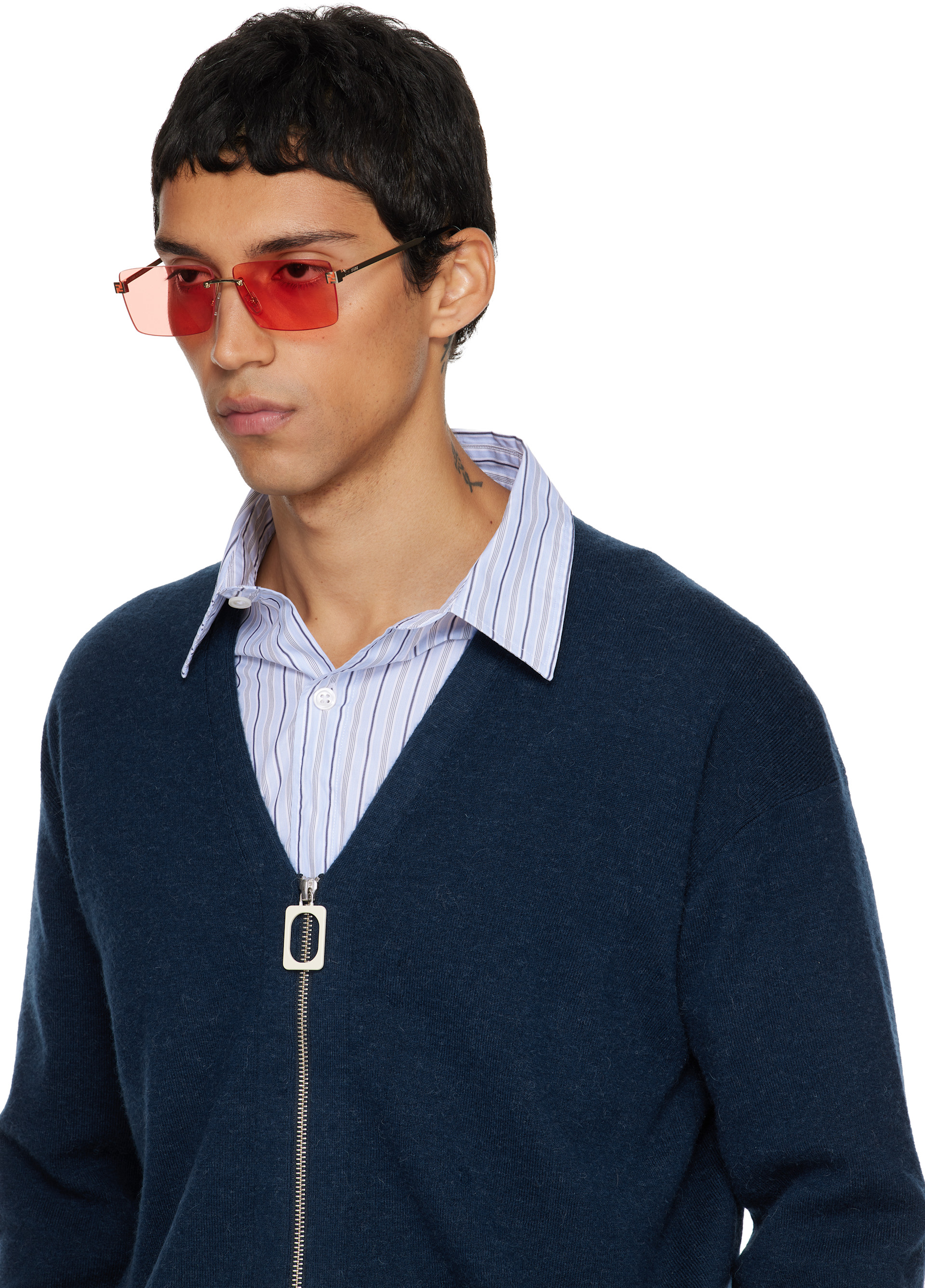 Fendi: ゴールド 'Fendi' Sky サングラス | SSENSE 日本