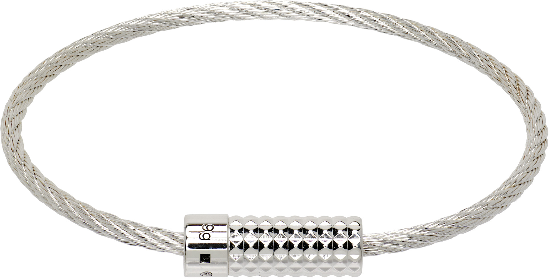 Le Gramme: Pyramid Guilloche Cable 'le 9g' Bracelet | SSENSE