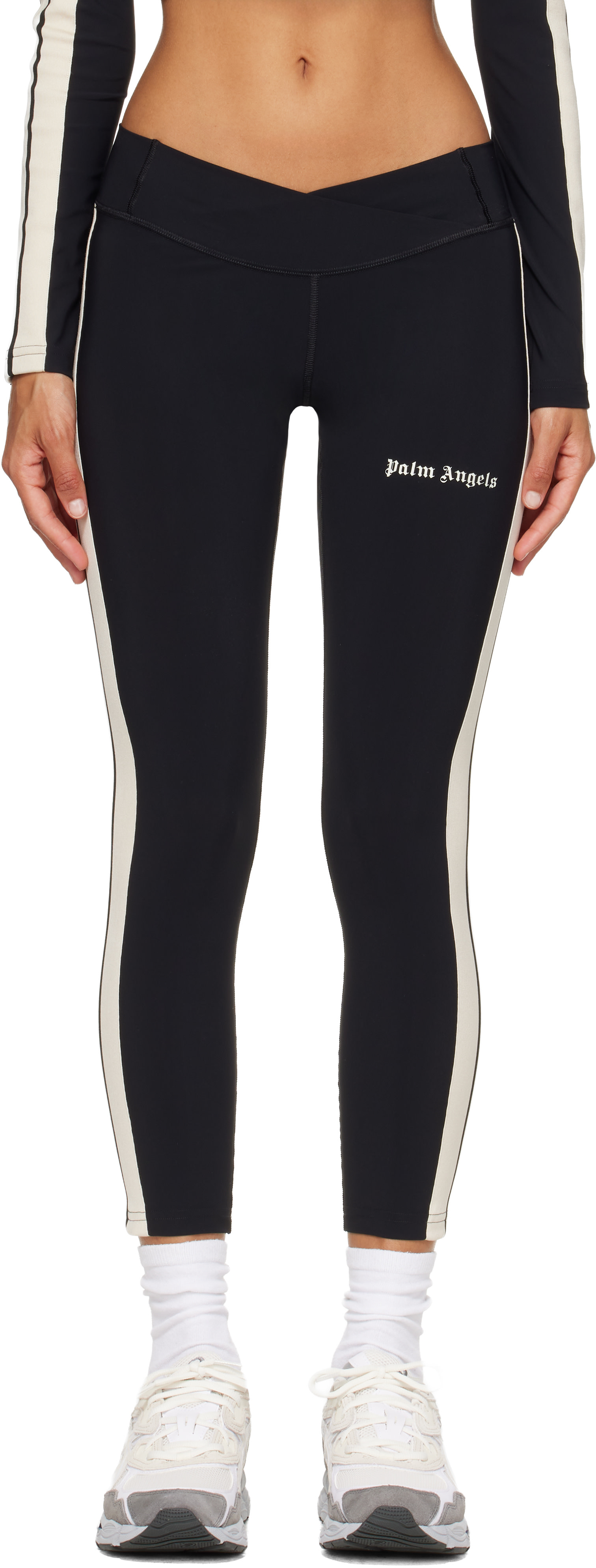 ウォーキング・ランニングウェア PALMANGELS Palm Angels: Black Classic Logo Low Track Leggings | SSENSE
