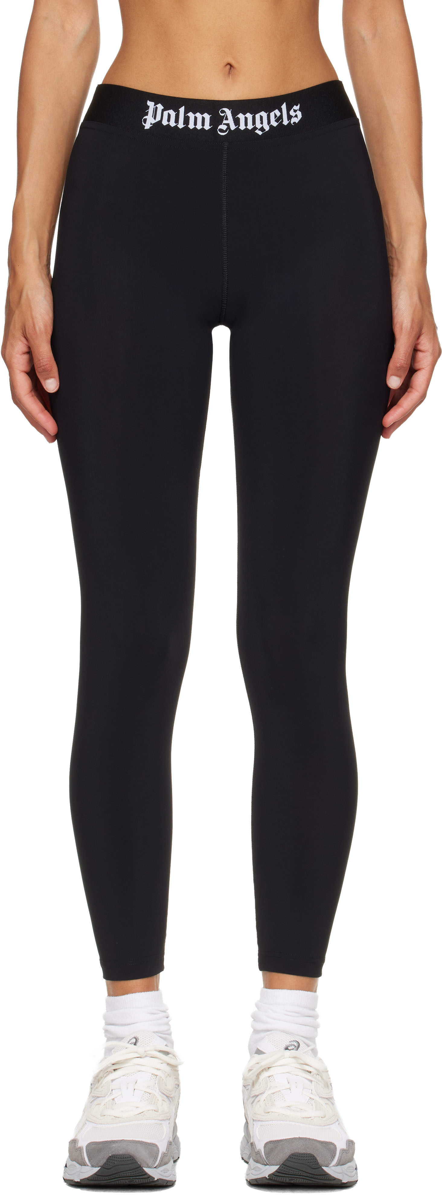 PALM ANGELS パームエンジェルス　スポーツウェア　脚長効果　ヨガウェア Palm Angels: Black Classic Logo Sport Leggings | SSENSE