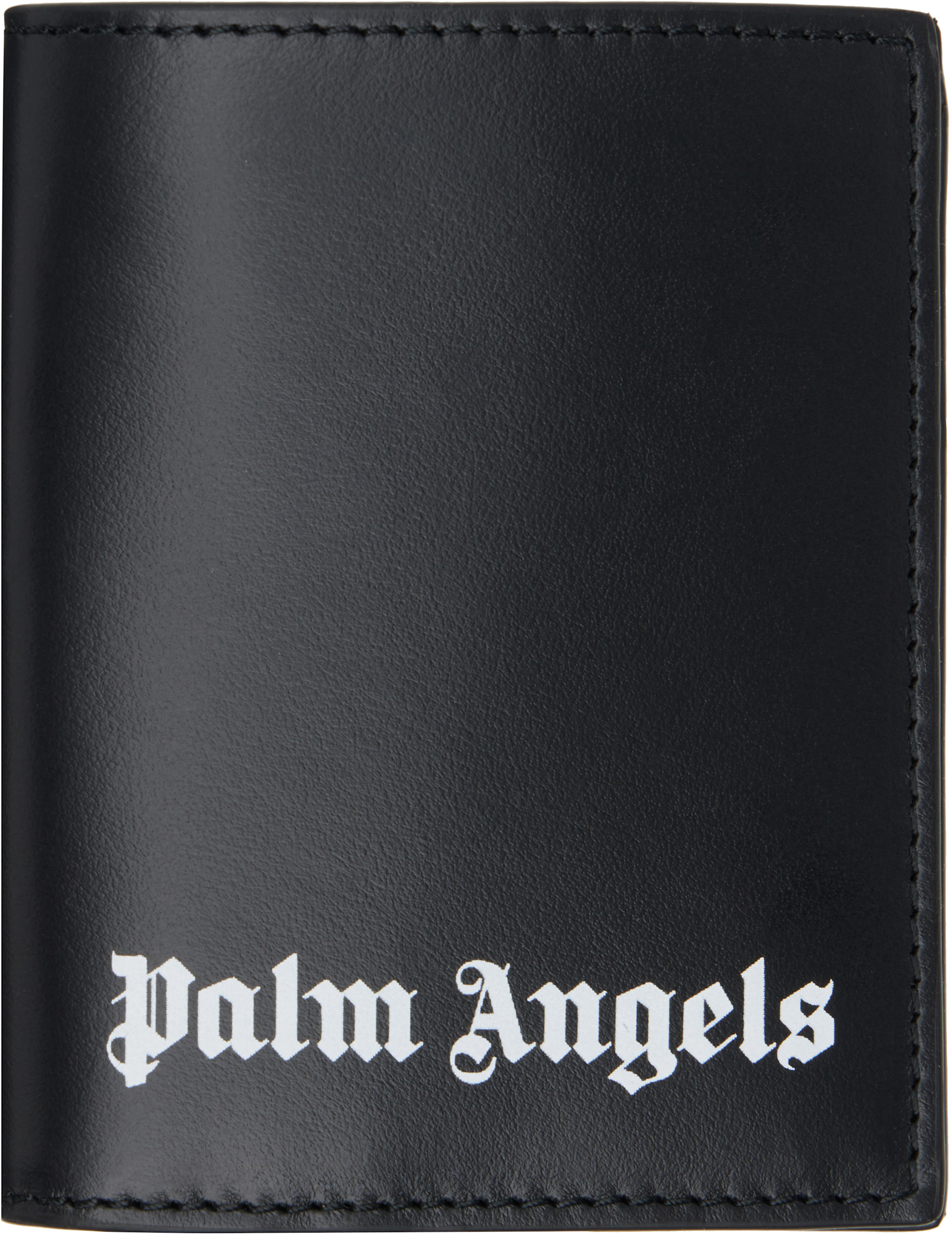 Palm Angels: Black Classic Logo Bifold Wallet | SSENSE