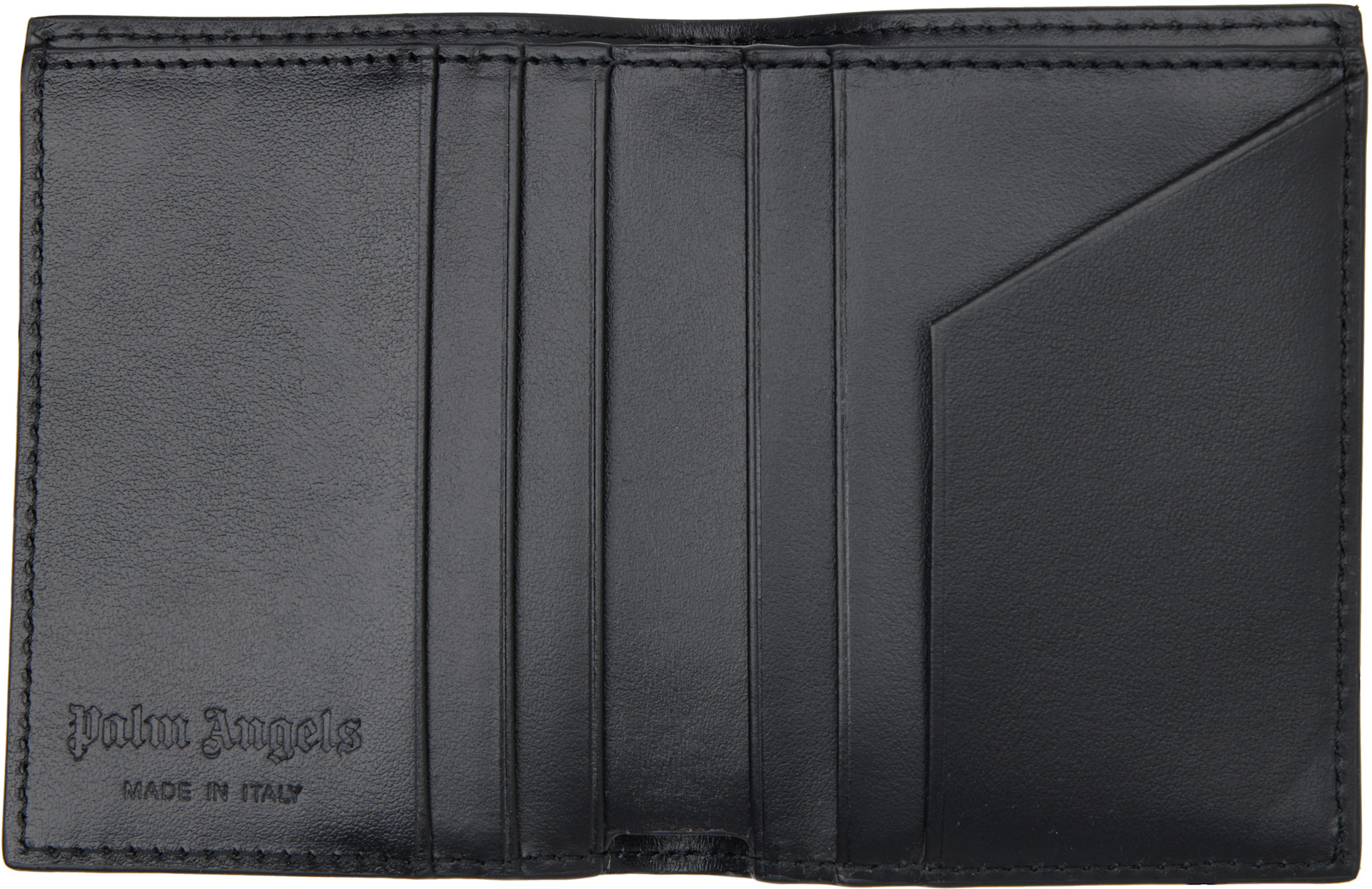 Palm Angels: Black Classic Logo Bifold Wallet | SSENSE