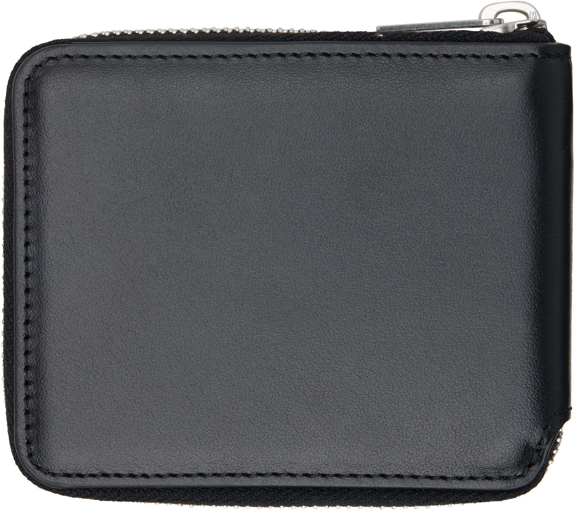 Palm Angels: Black Classic Logo Zip Around Wallet | SSENSE