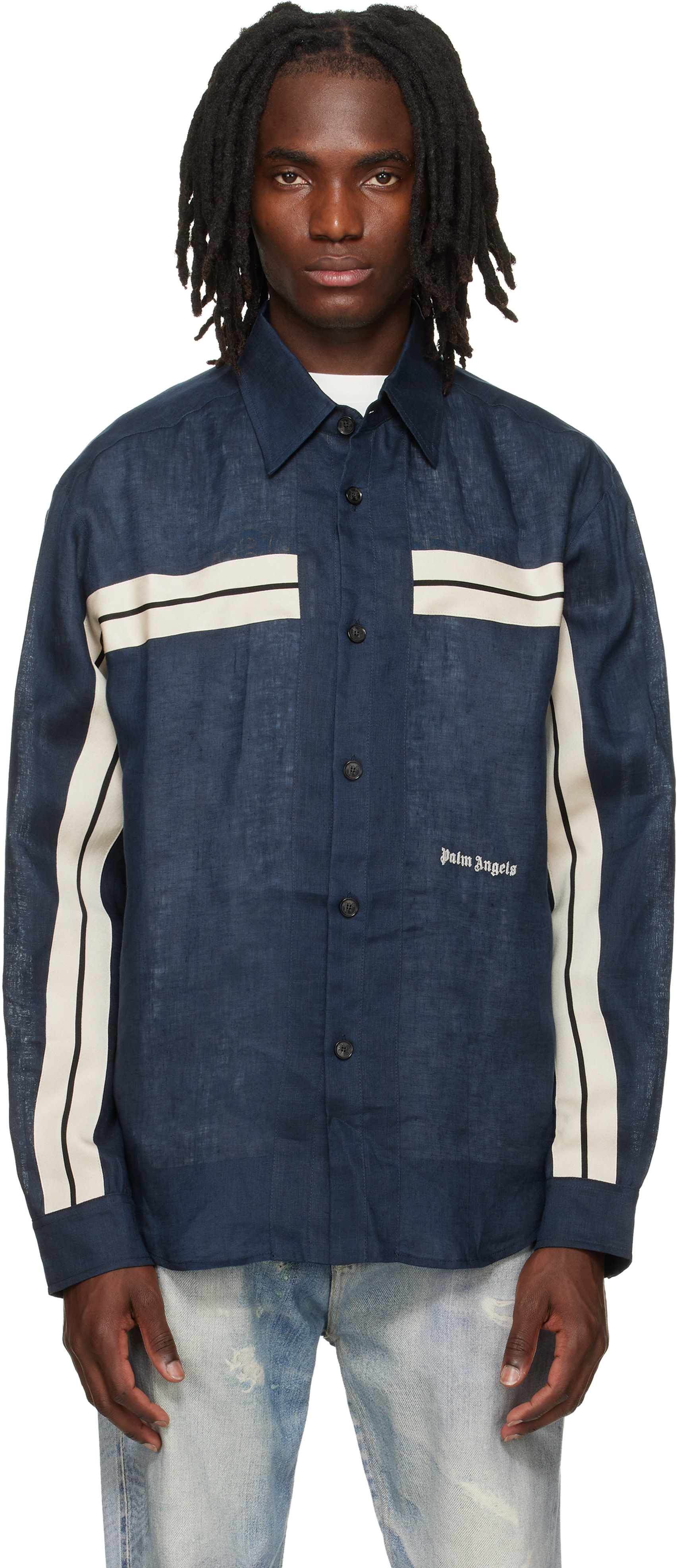 palm angels dress shirt Palm Angels Back Logo Overshirt