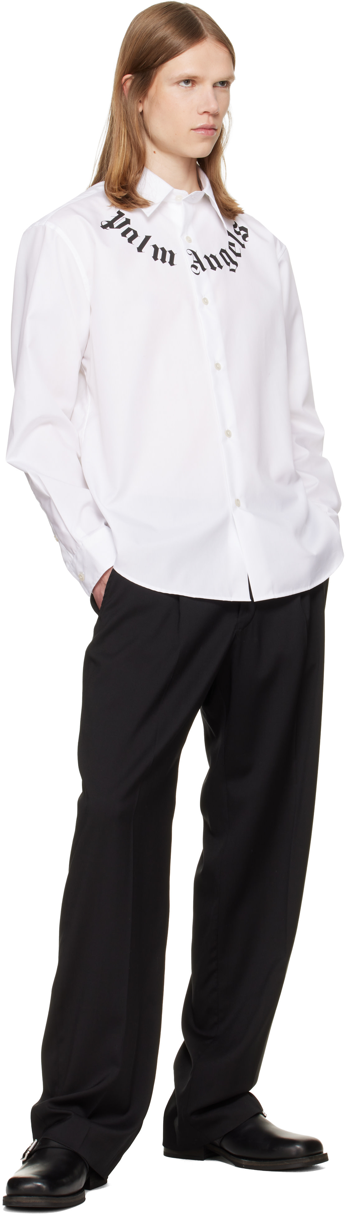 palm angels dress shirt Palm Angels Back Logo Overshirt