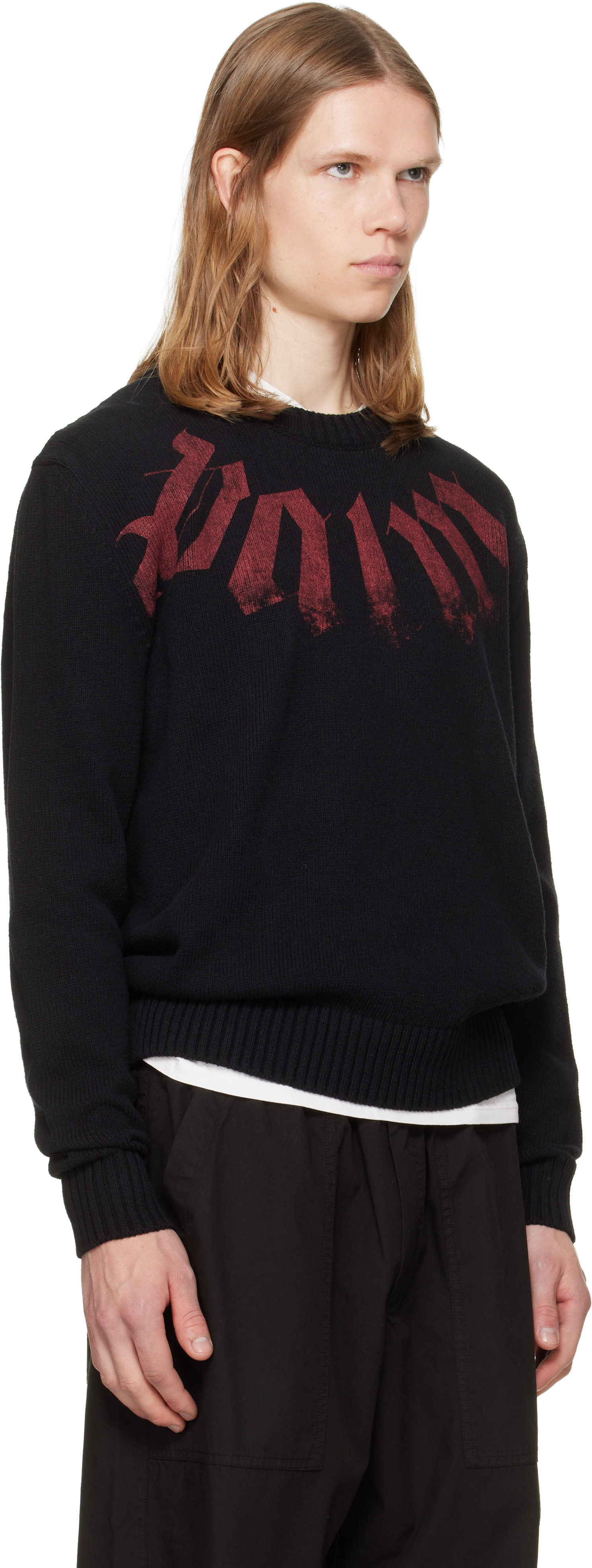 Palm Angels - Pull noir à logo surdimensionné