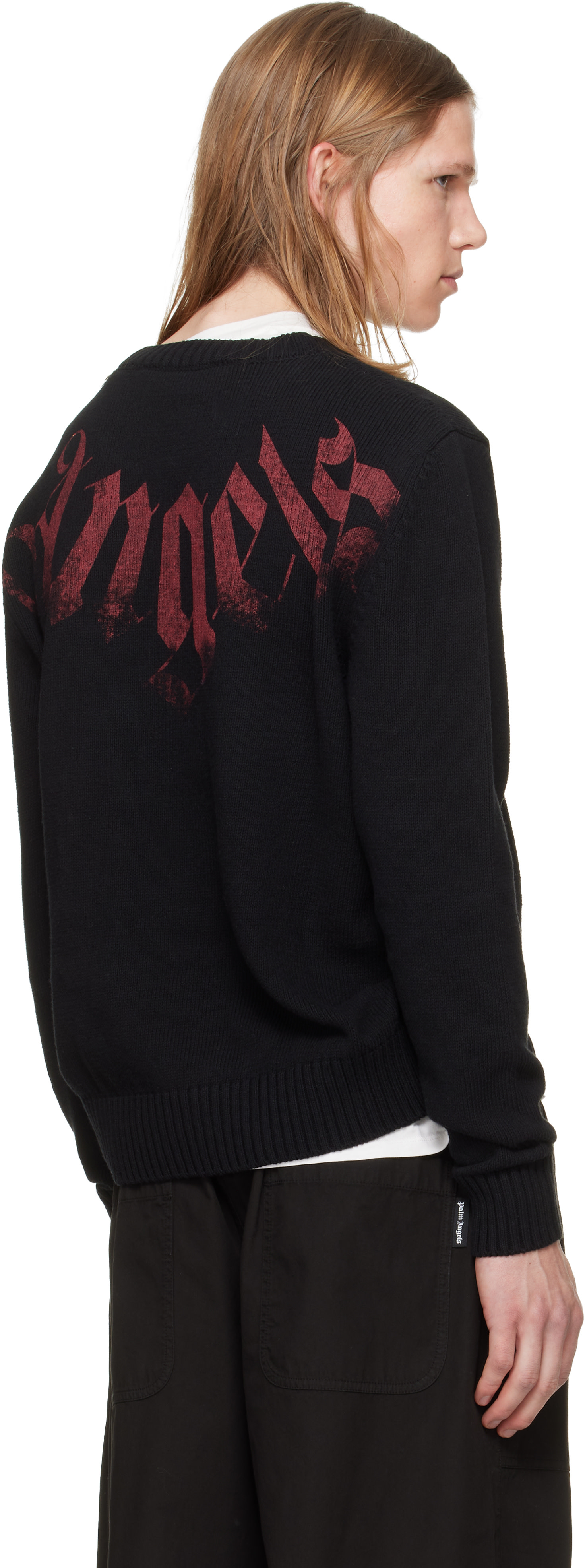 Palm Angels - Pull noir à logo surdimensionné