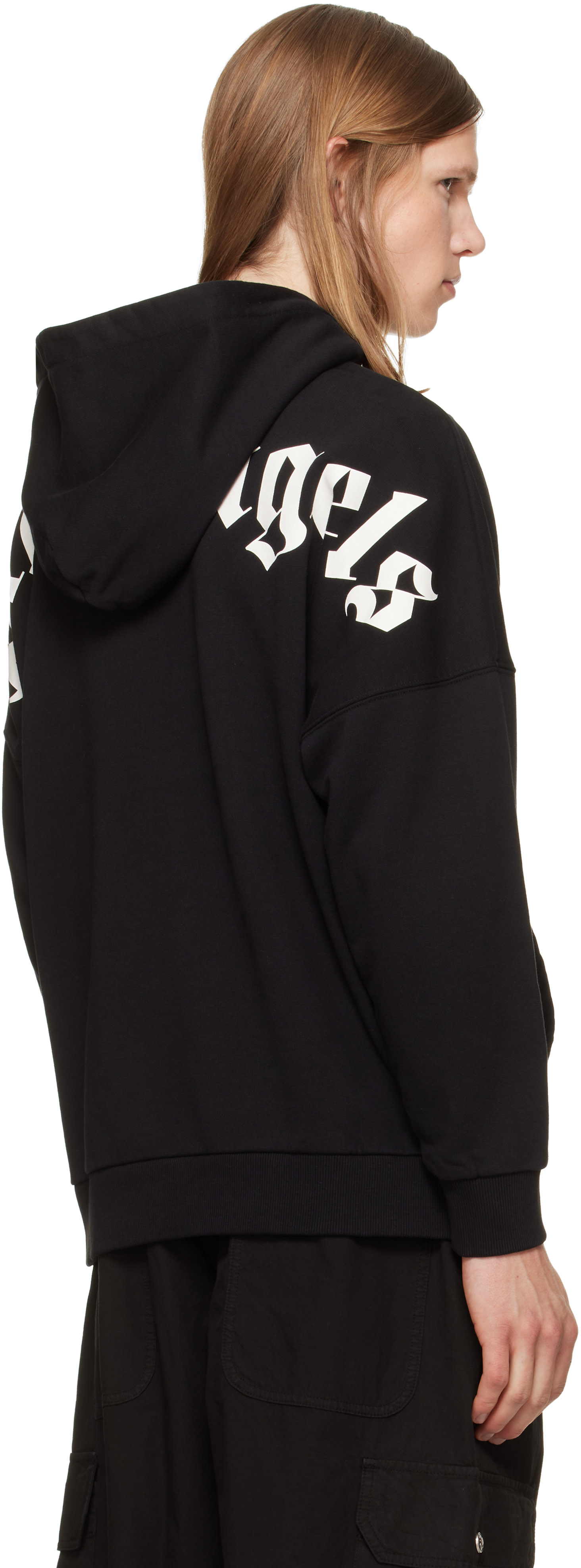 Palm Angels - Pull à capuche noir à logo