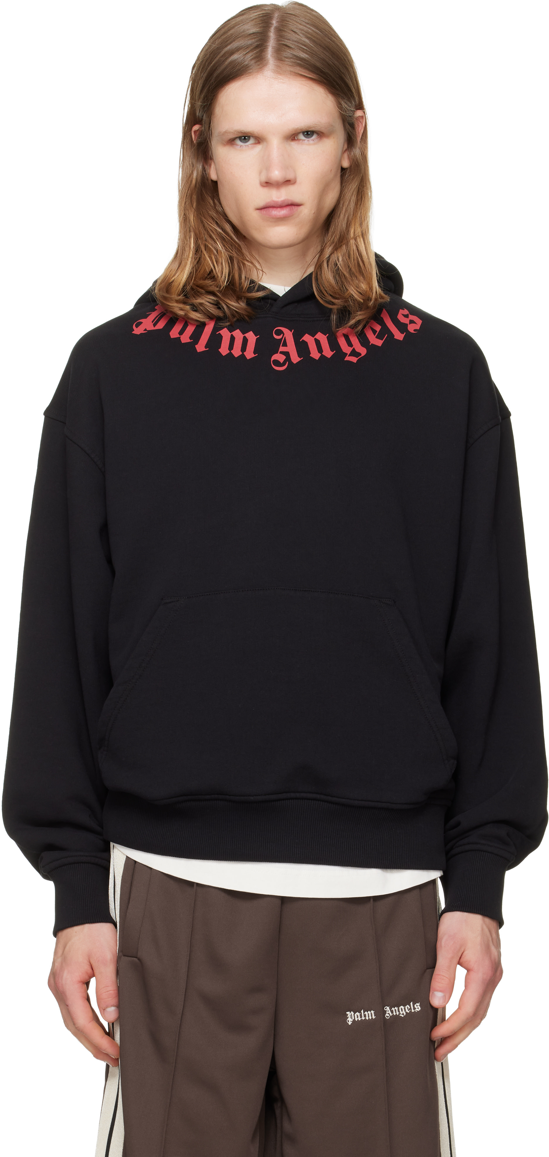 Palm Angels - Pull à capuche noir à logo