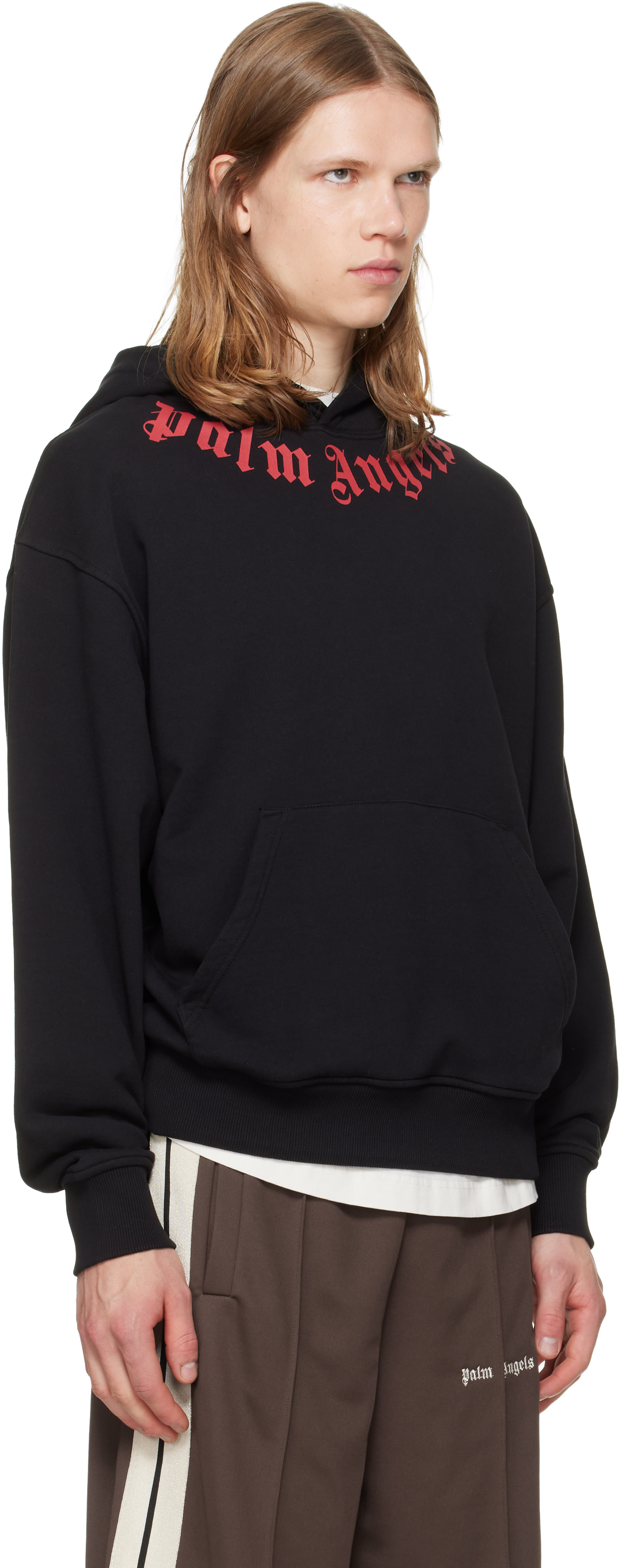 Palm Angels - Pull à capuche noir à logo
