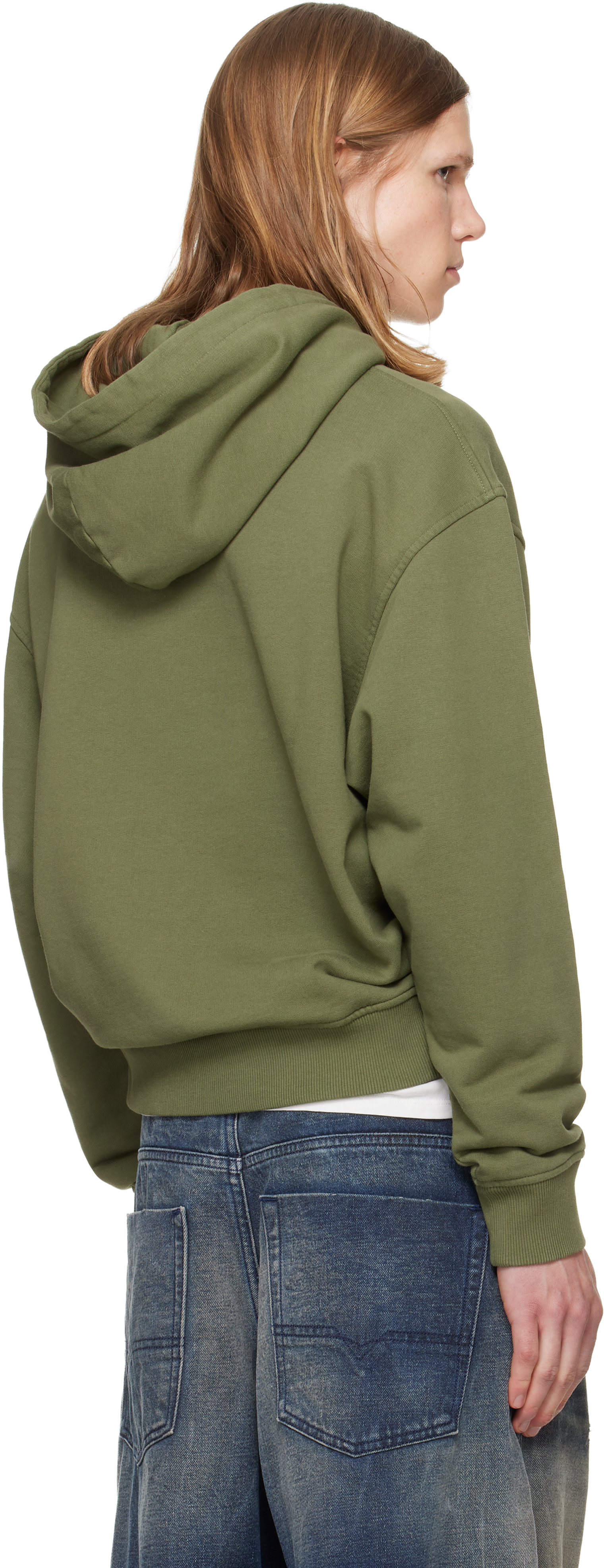 Palm Angels - Pull à capuche kaki à logo