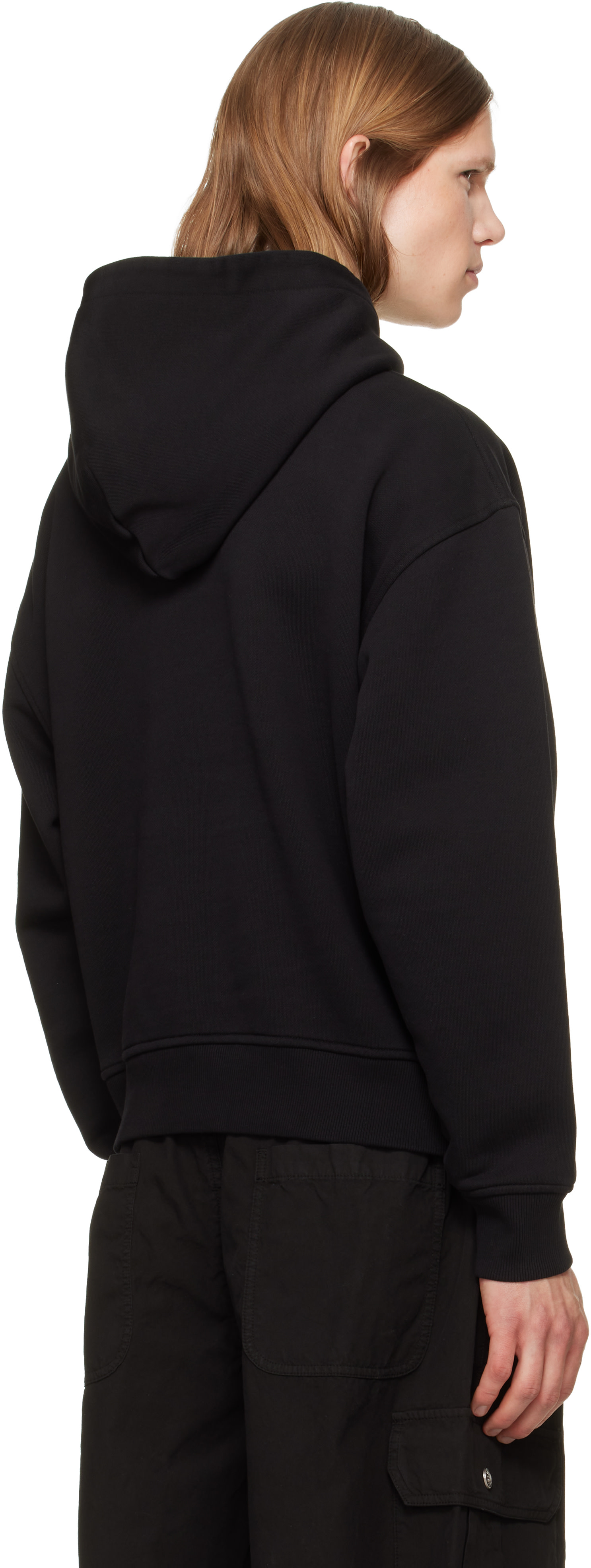 Palm Angels - Pull à capuche noir à appliqué d'ourson