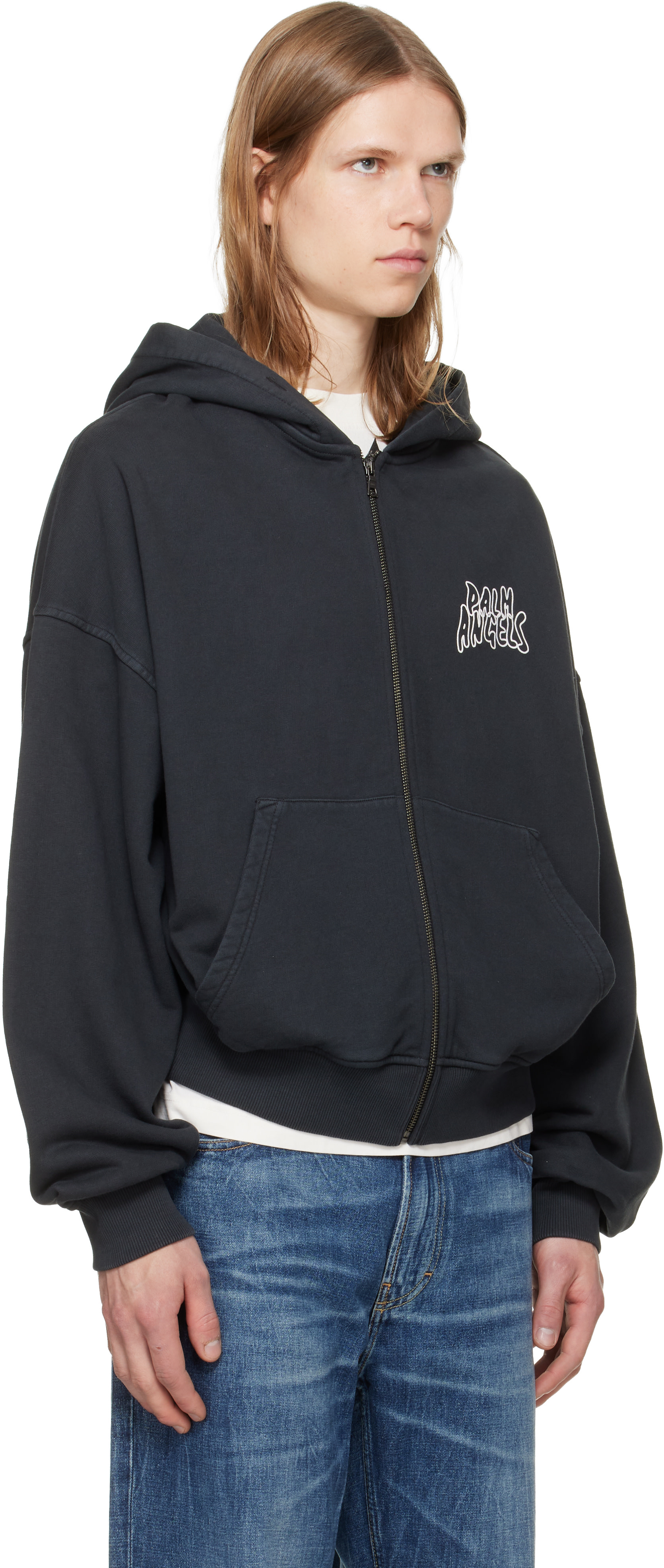 Palm Angels - Pull à capuche décontracté noir à logos