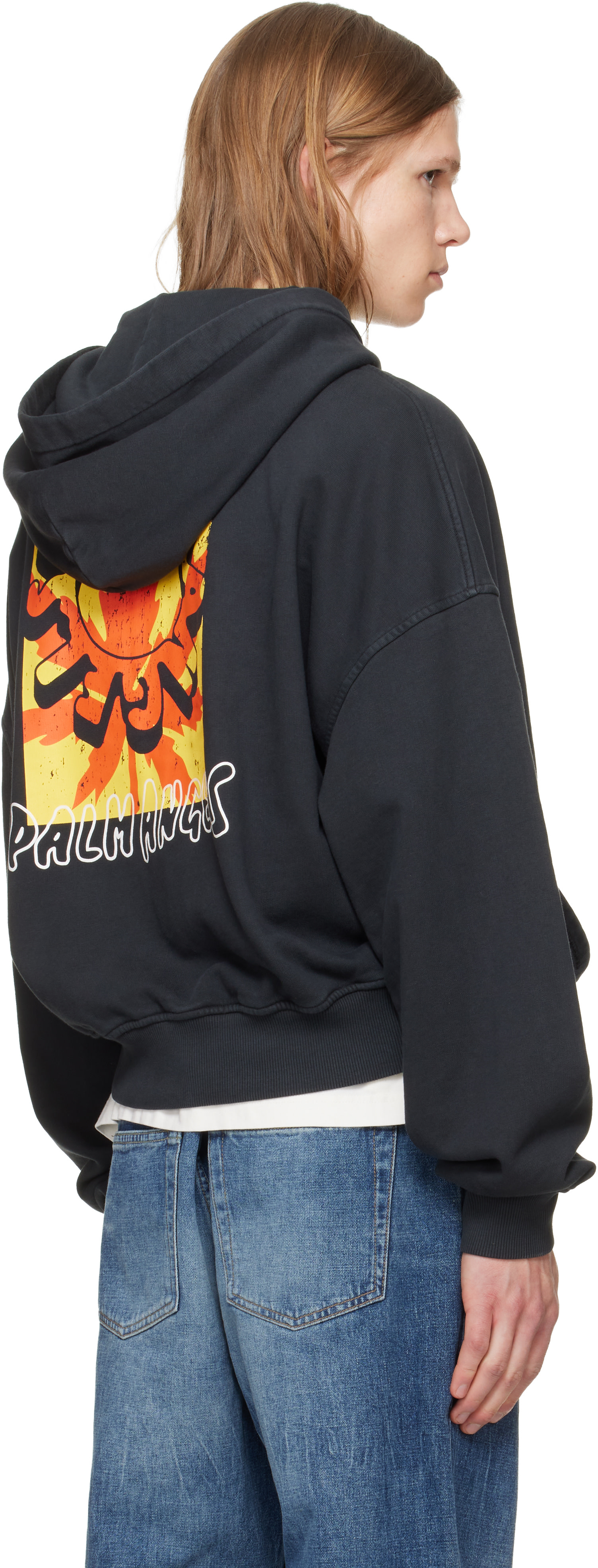 Palm Angels - Pull à capuche décontracté noir à logos