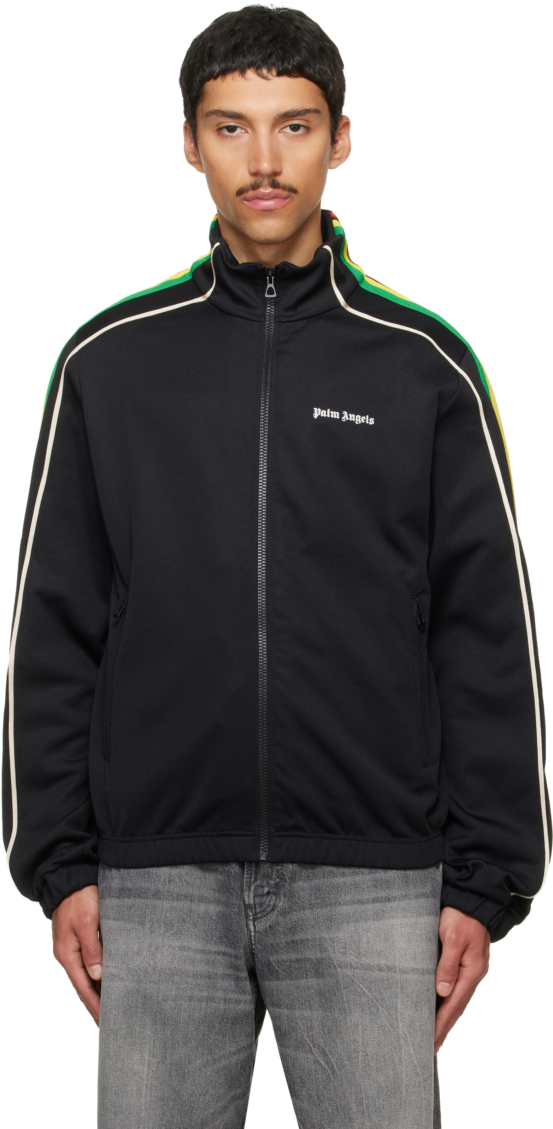 Palm Angels トラックジャケット ブラック L Palm Angels: ブラック Classic Logo ヴィンテージ トラックジャケット