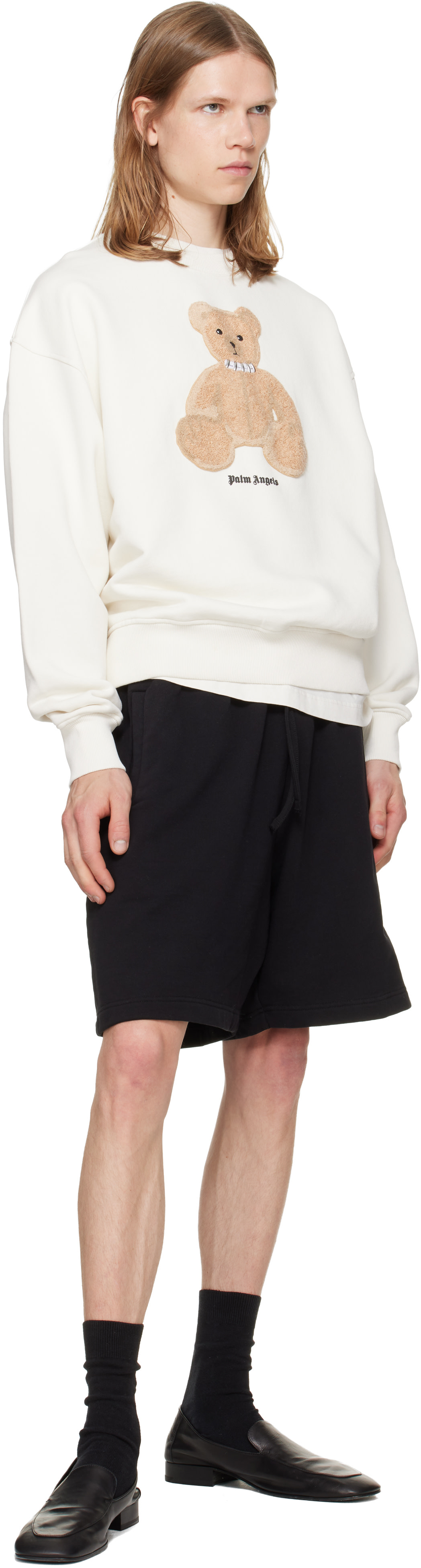Palm Angels: Off-White Bear Sweatshirt | SSENSE Canada