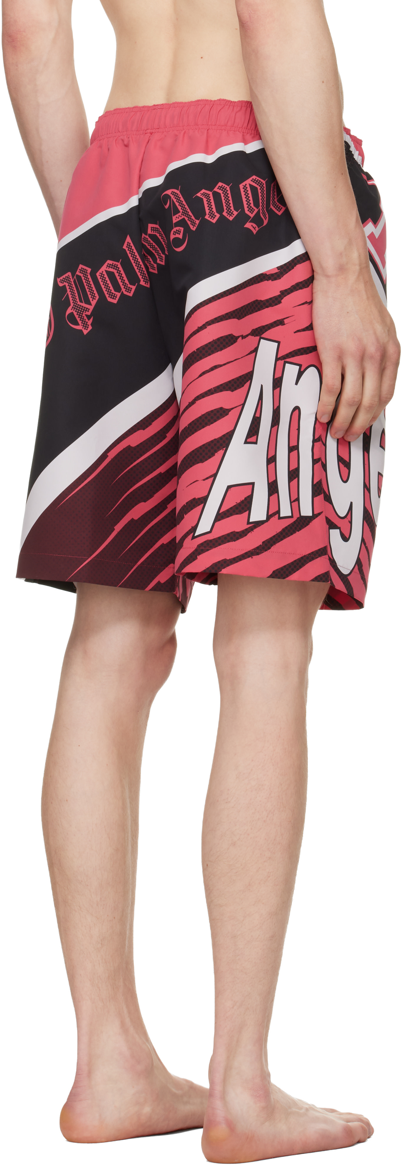 Palm Angels - Red & Black 'Racing' Swim Shorts