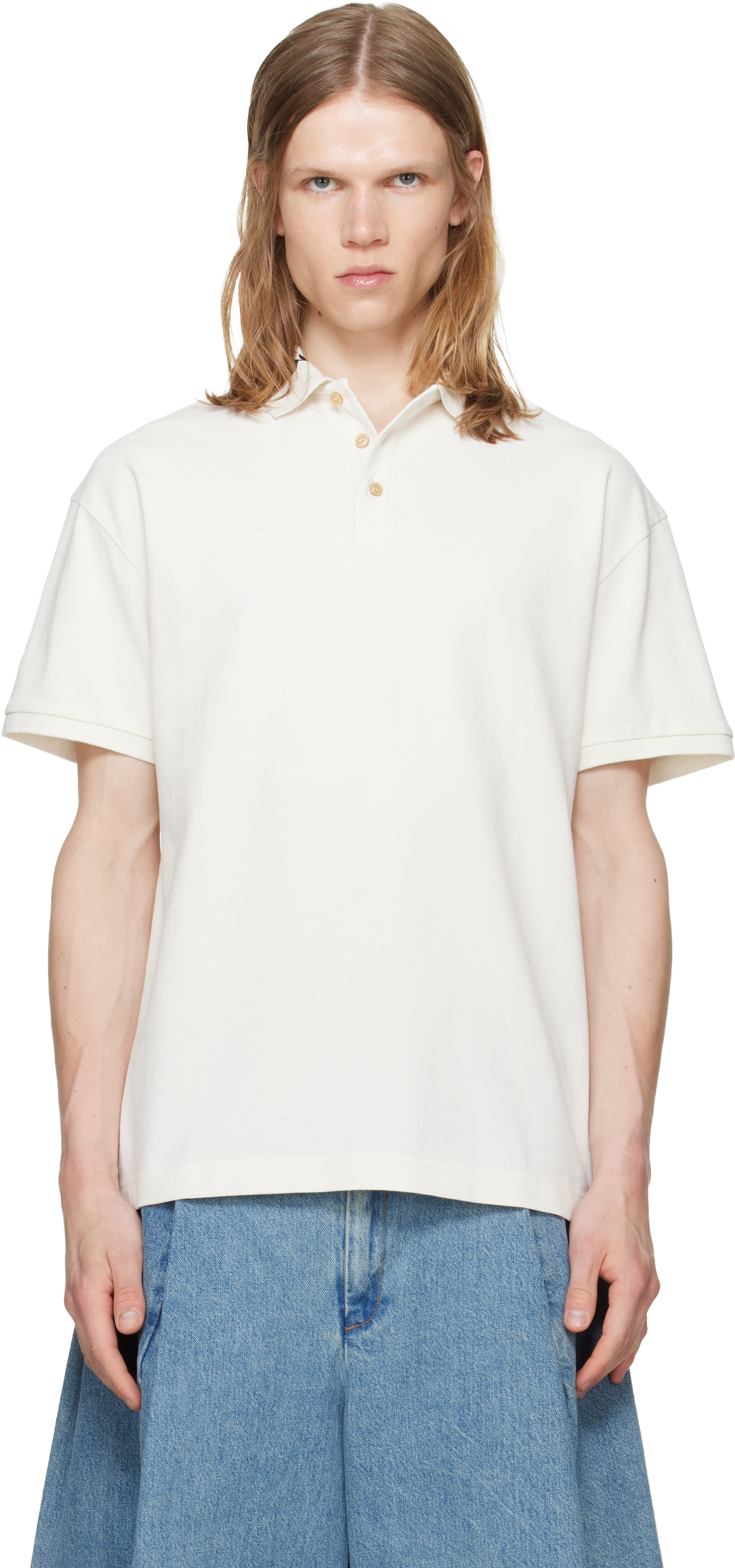 Palm Angels - オフホワイト Neck Logo S/S ポロシャツ