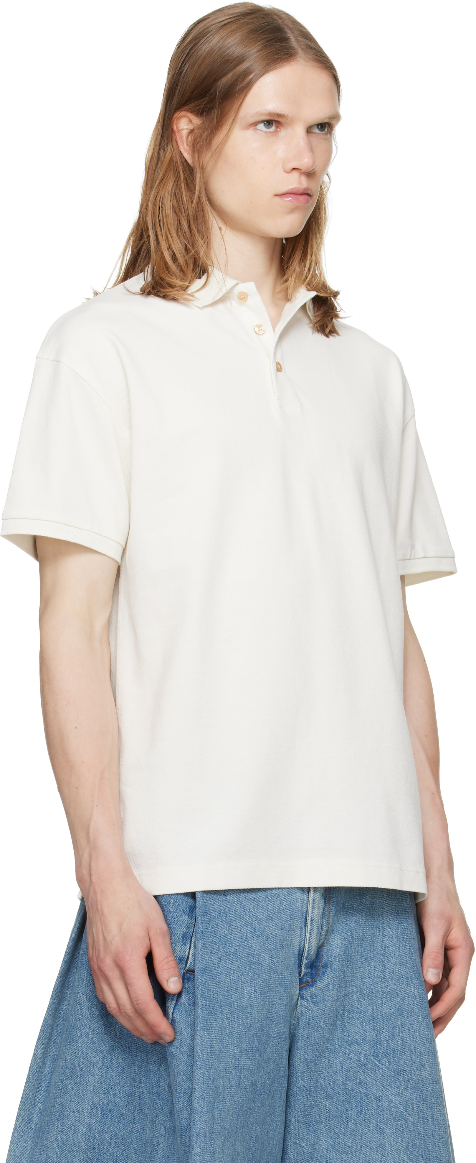 Palm Angels - オフホワイト Neck Logo S/S ポロシャツ