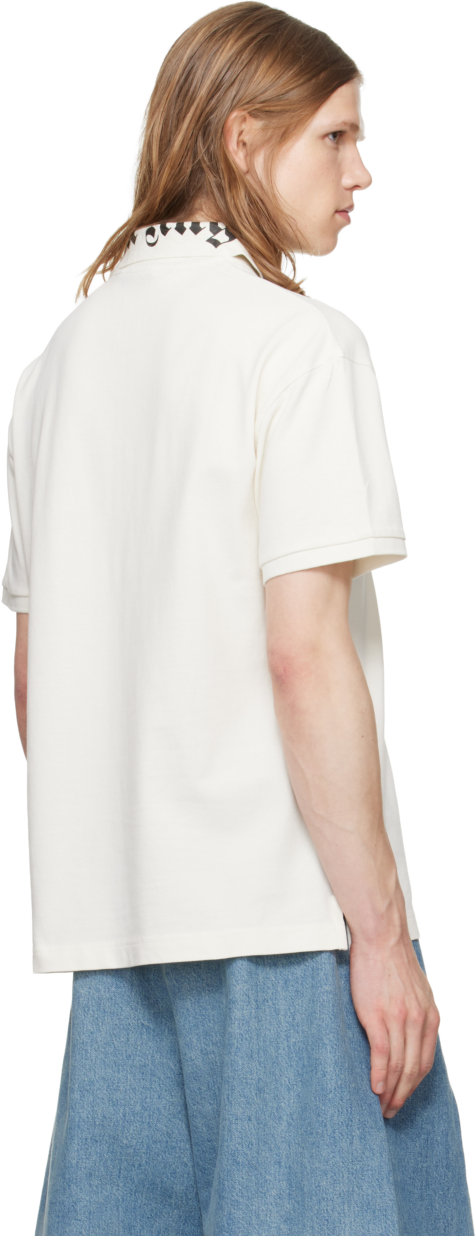 Palm Angels - オフホワイト Neck Logo S/S ポロシャツ
