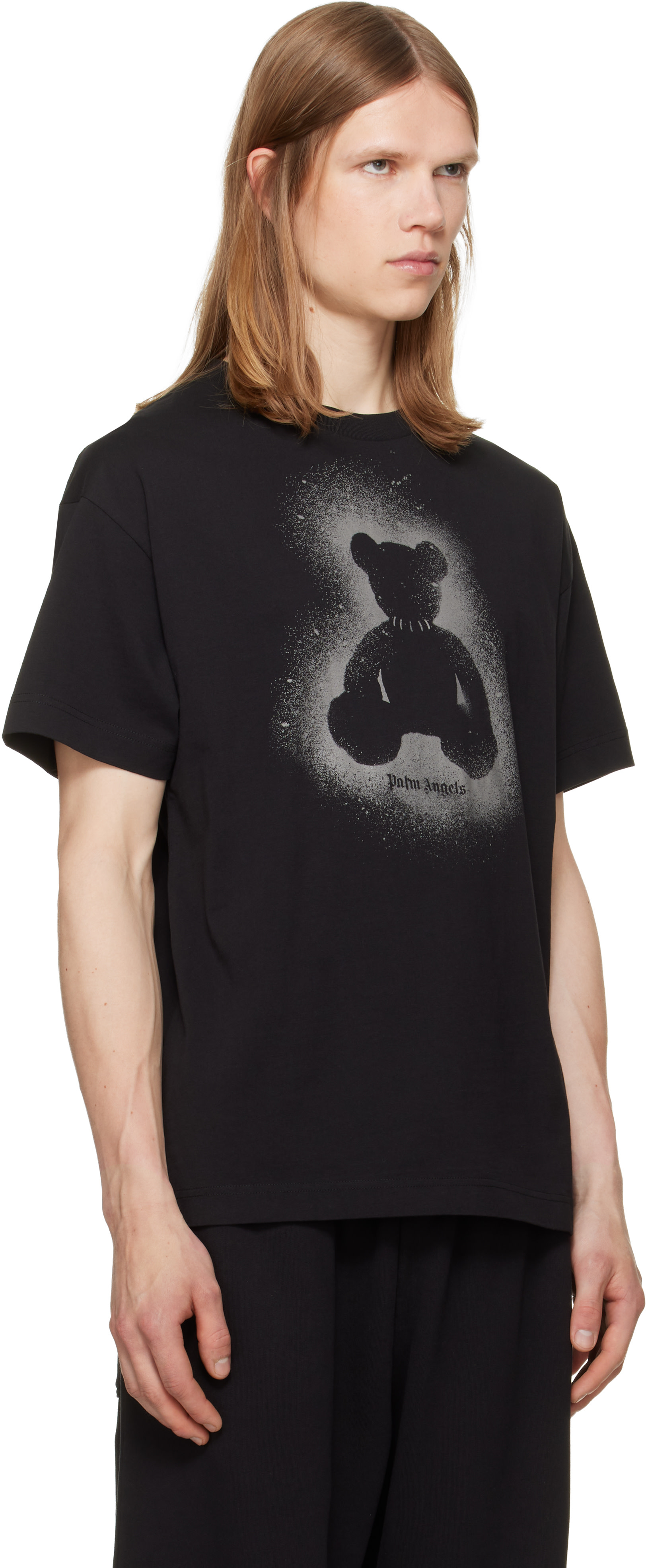 新品 Palm Angels ブラック Tシャツ Palm Angels: ブラック Spray Bear Tシャツ | SSENSE 日本