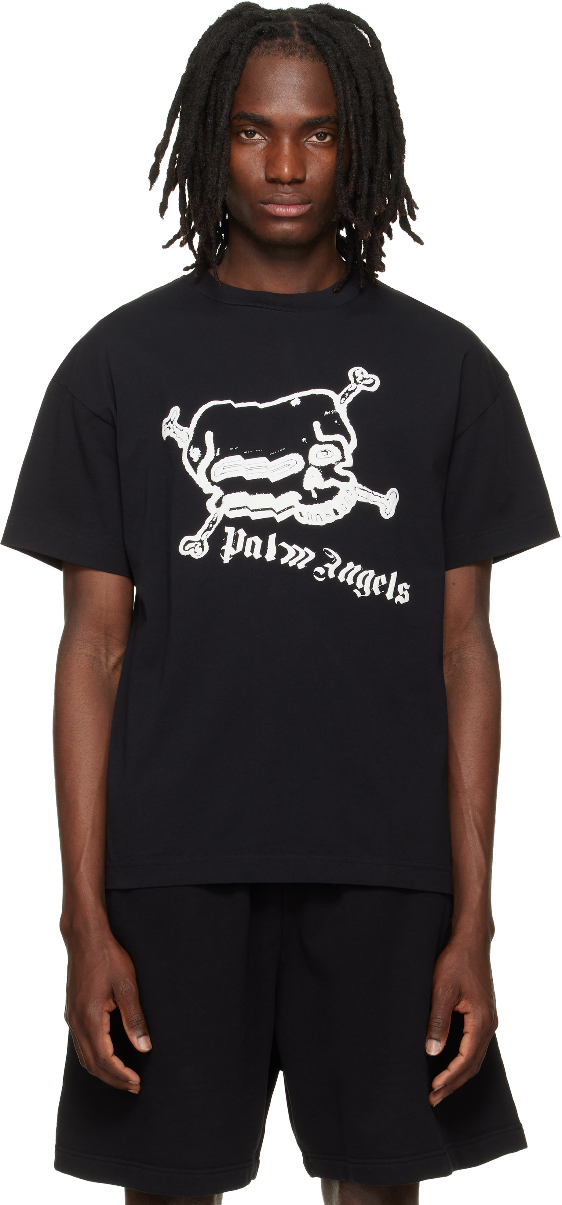 Palm Angels: Black Skull T-shirt | SSENSE Canada