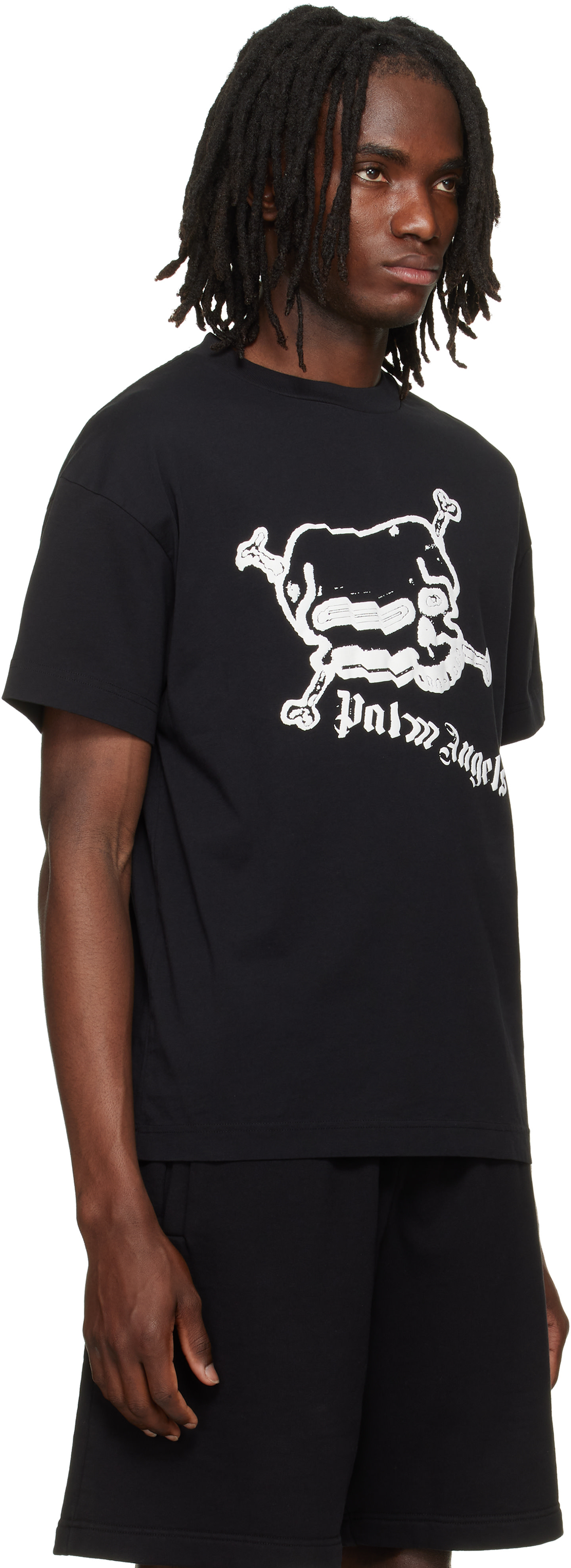 Palm Angels: Black Skull T-shirt | SSENSE Canada