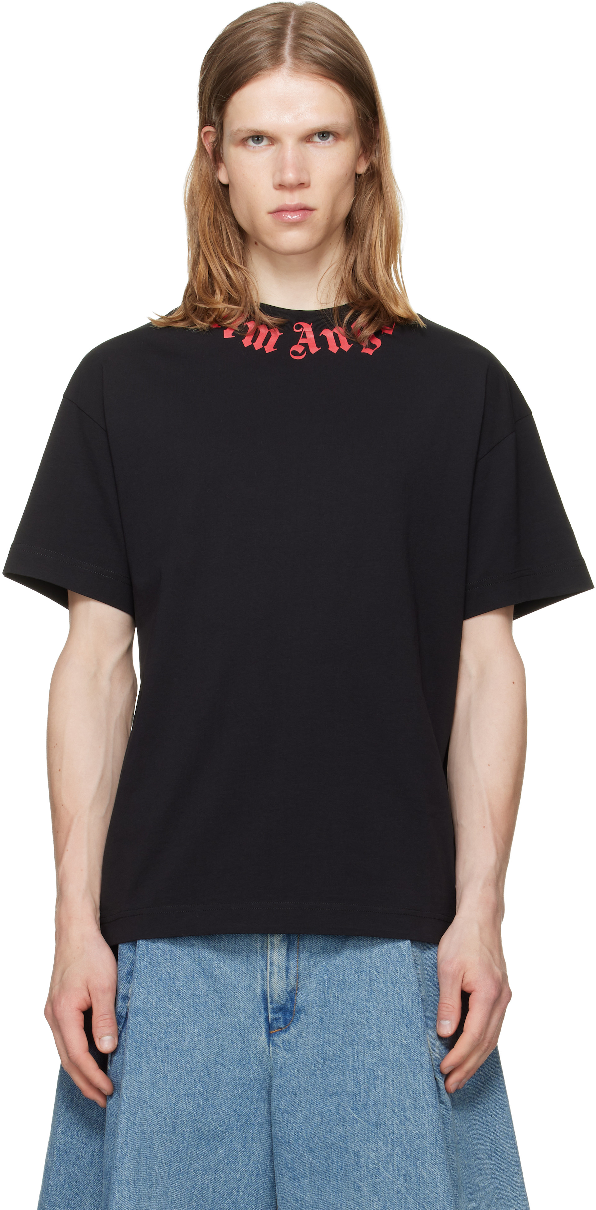 Palm Angels - Black Neck Logo Regular T-shirt