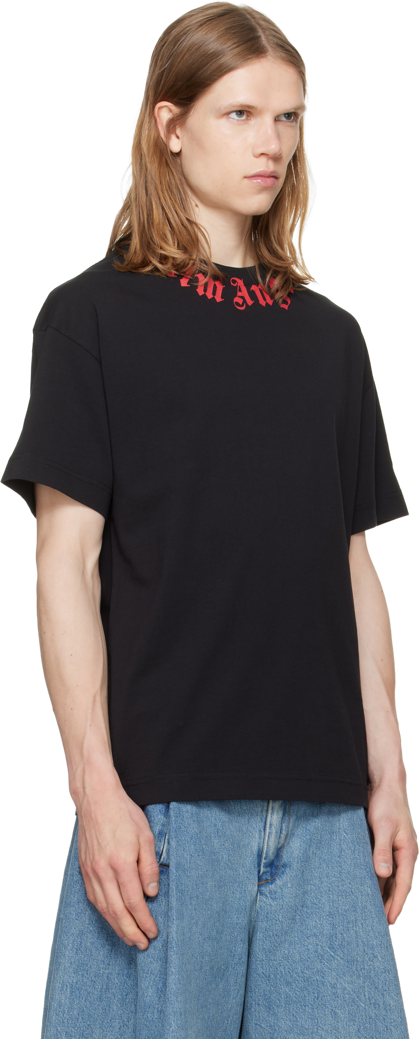 Palm Angels - Black Neck Logo Regular T-shirt
