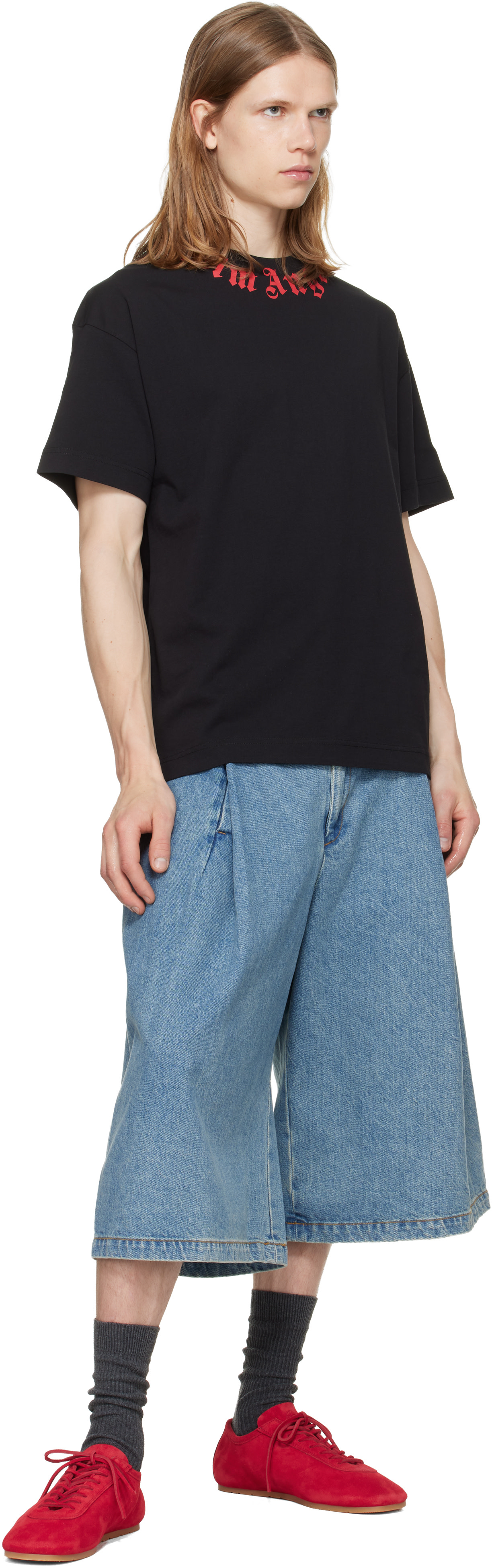 Palm Angels - Black Neck Logo Regular T-shirt