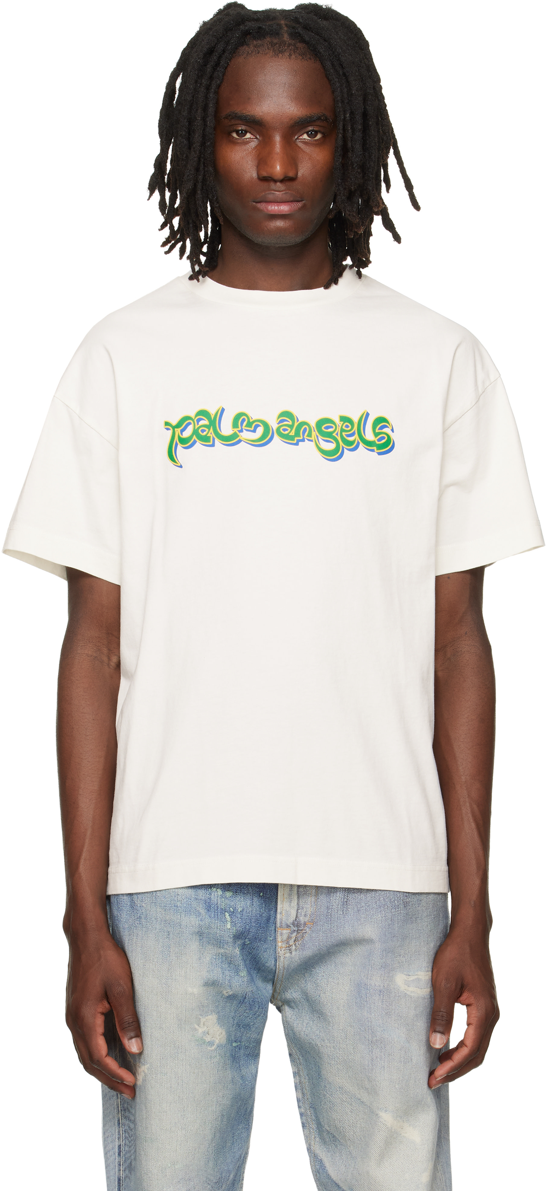 トップス welcome! Palm Angels: Off-White Thai Logo T-shirt | SSENSE