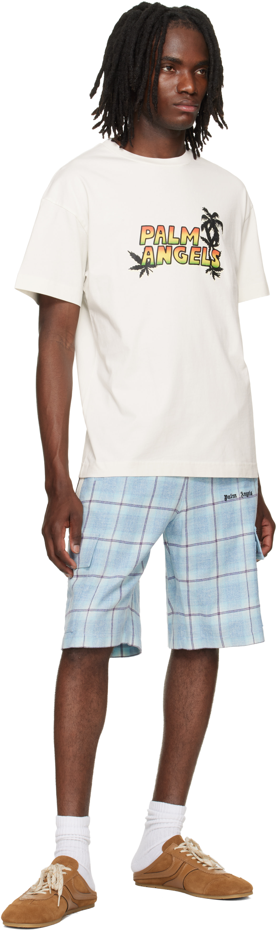 Palm Angels: Off-White Palm Sunset T-shirt | SSENSE