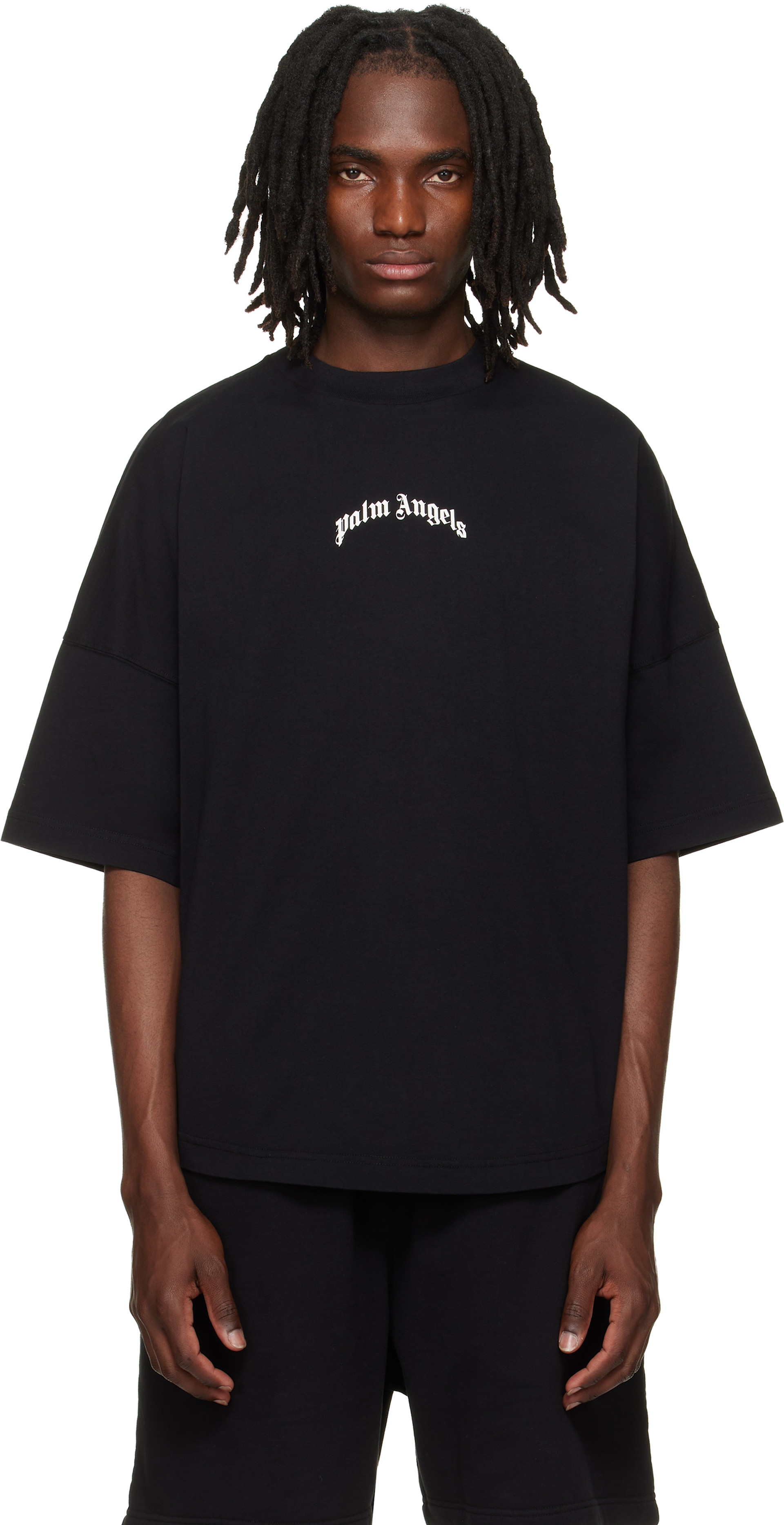 Palm Angels 下のみ Palm Angels: Black Classic Logo Over T-shirt | SSENSE Canada