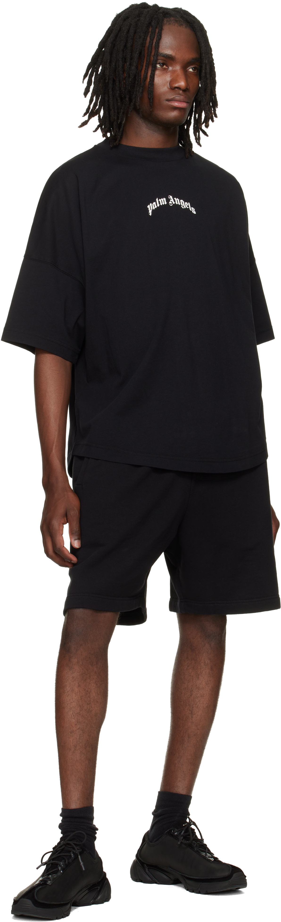 Palm Angels: Black Classic Logo Over T-shirt | SSENSE
