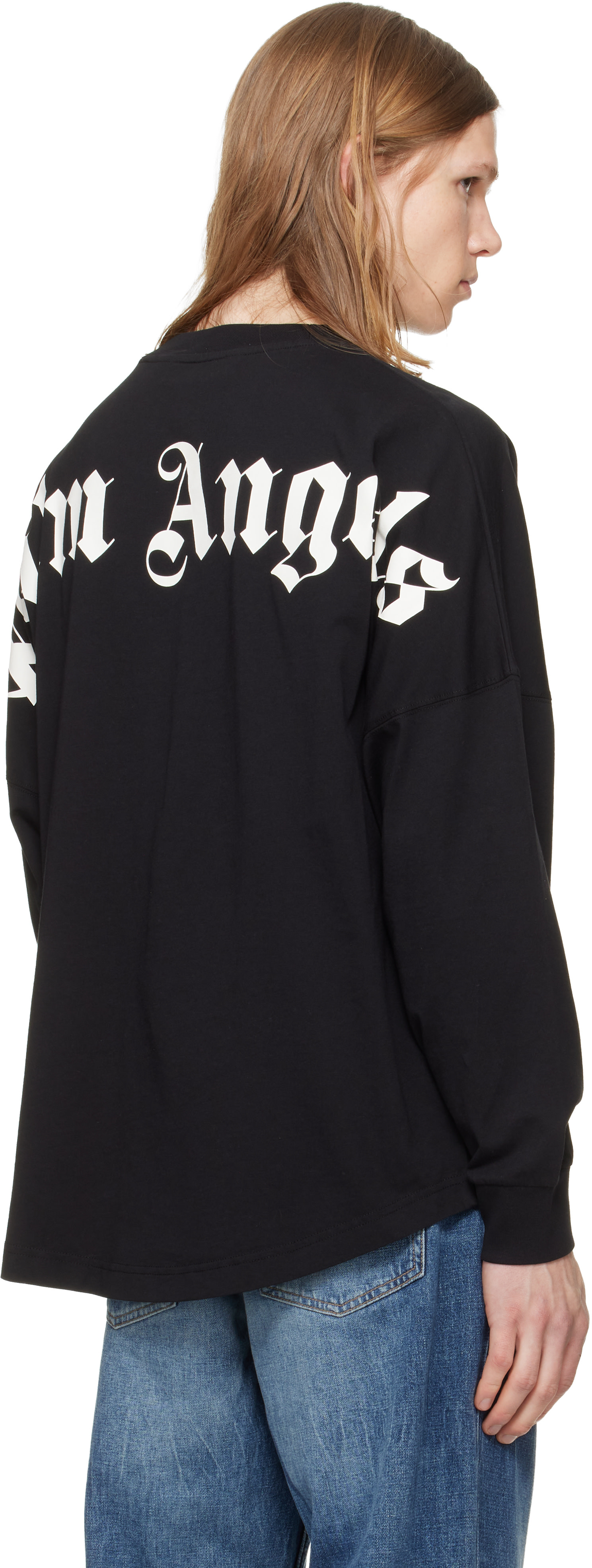 Palm Angels: ブラック Classic Logo Long-Sleeved Over Tシャツ